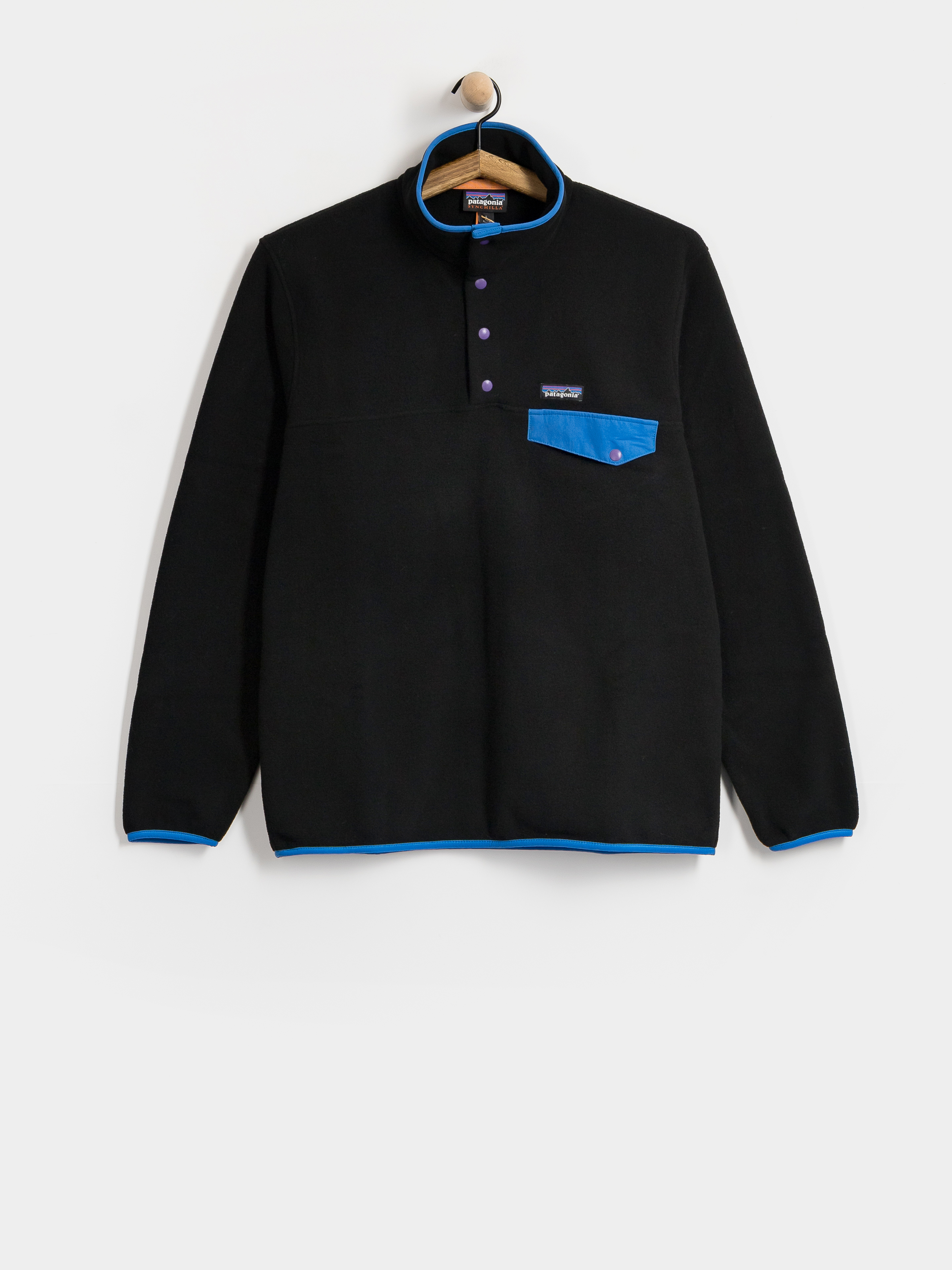 Pánský Fleecová mikina Patagonia LW Synch Snap T (black w/p6 blue)