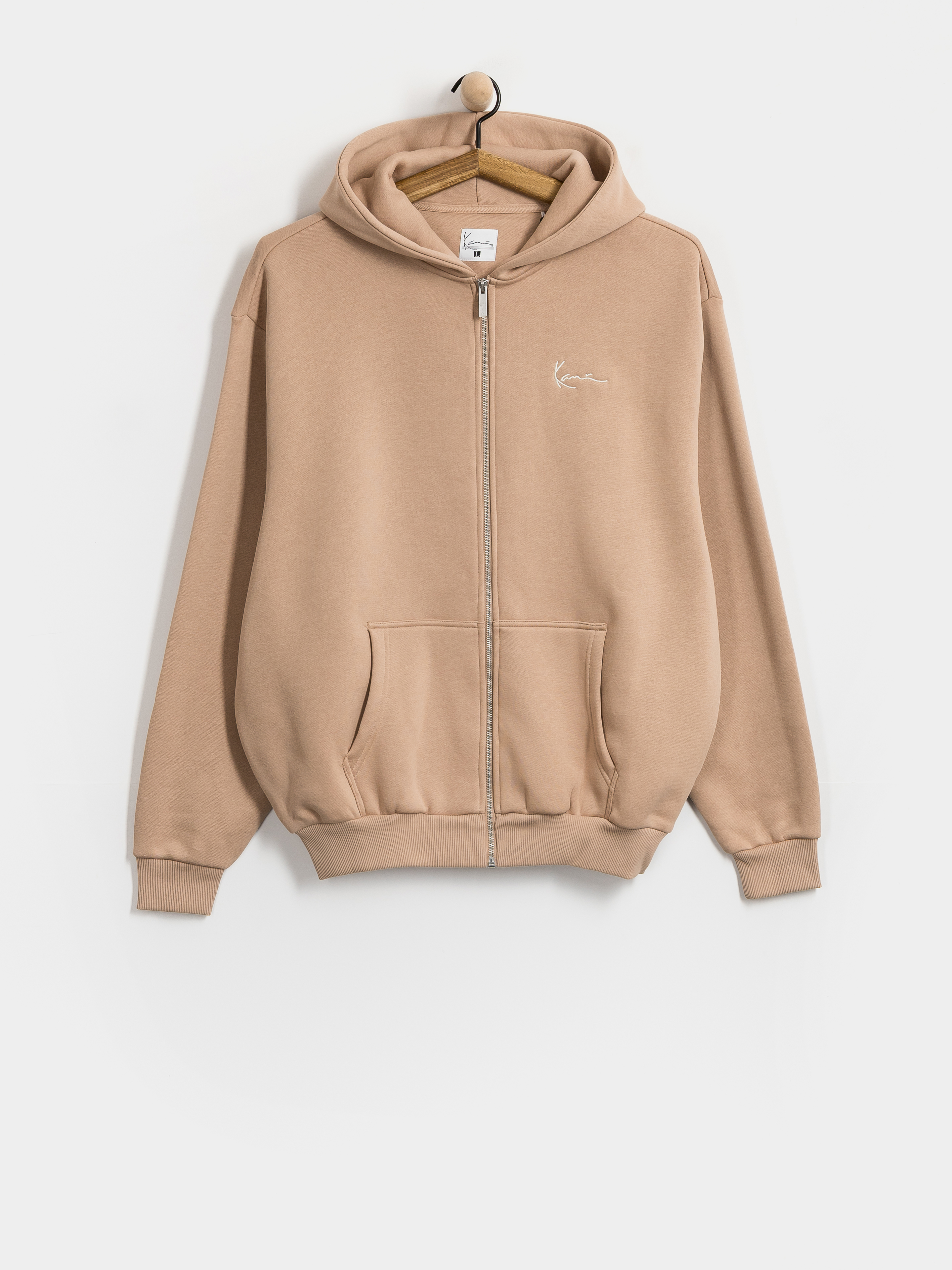 Mikina s kapucí Karl Kani Small Signature Essential OS ZHD (taupe)