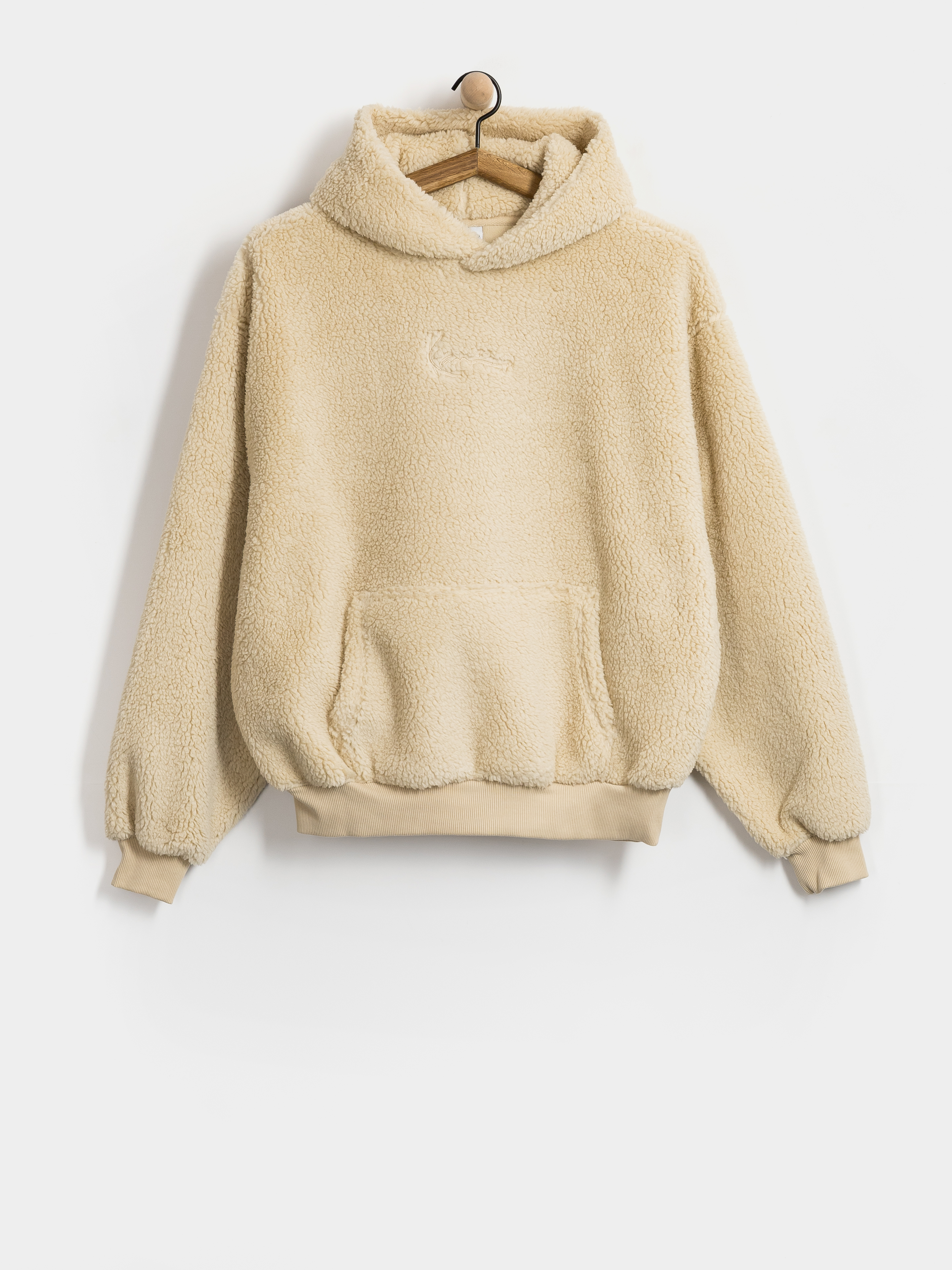 Mikina s kapucí Karl Kani Signature Essential Teddy OS HD (sand)