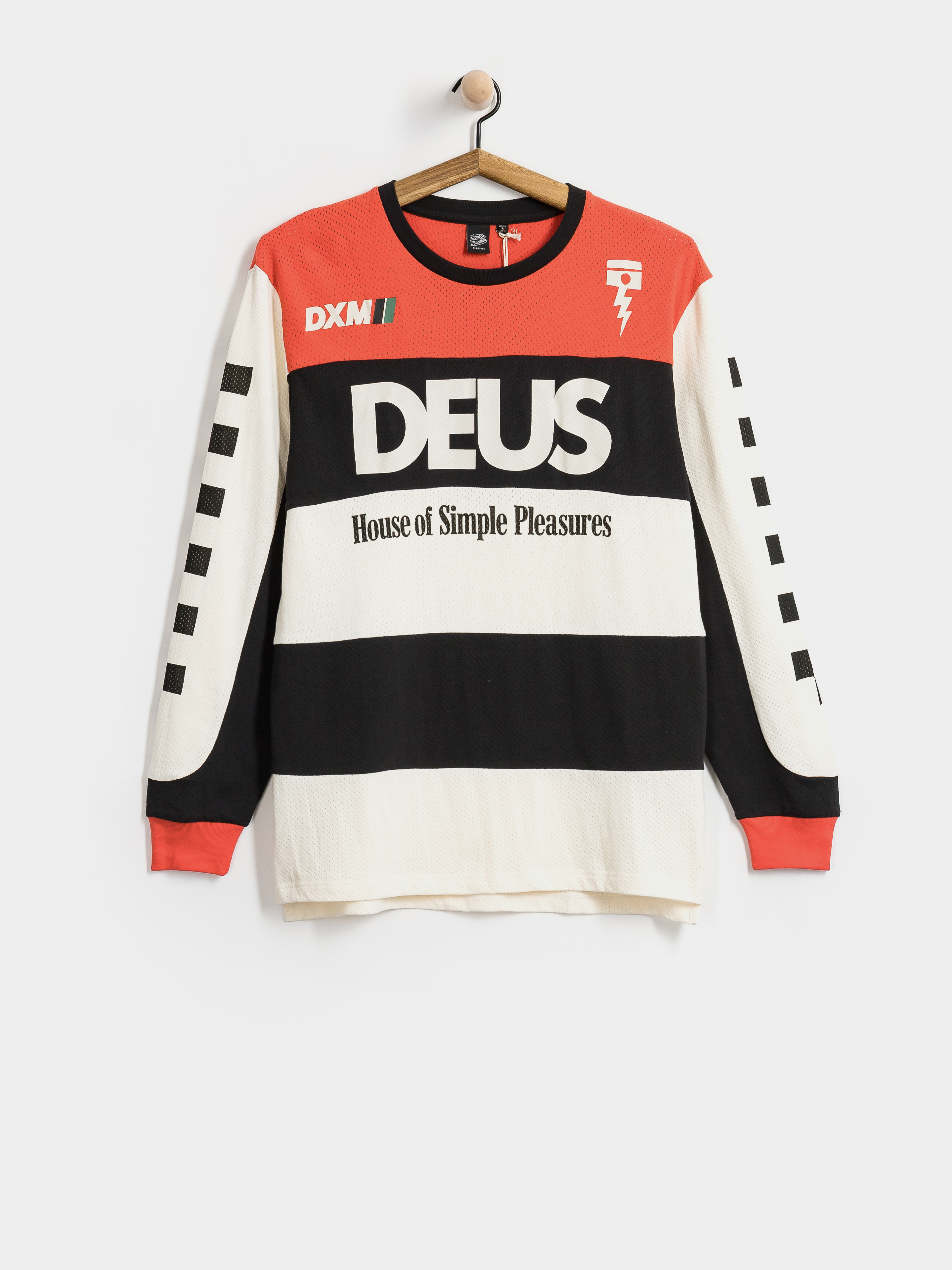 Triko Deus Ex Machina Vilander Moto Jersey (valiant red combo)