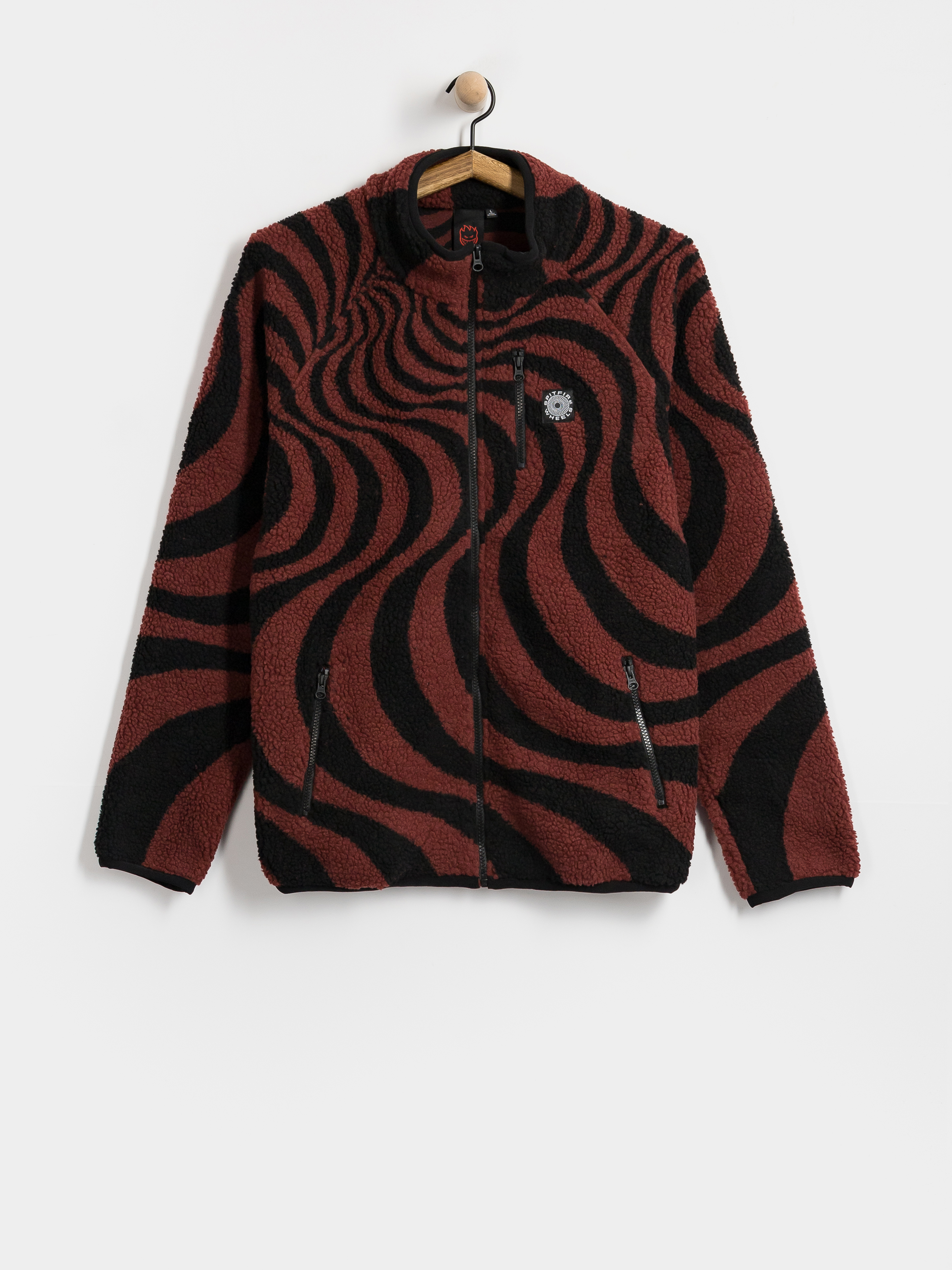 Pánský Fleecová mikina Spitfire Classic 87 Swirl Fleece (black/dk red)