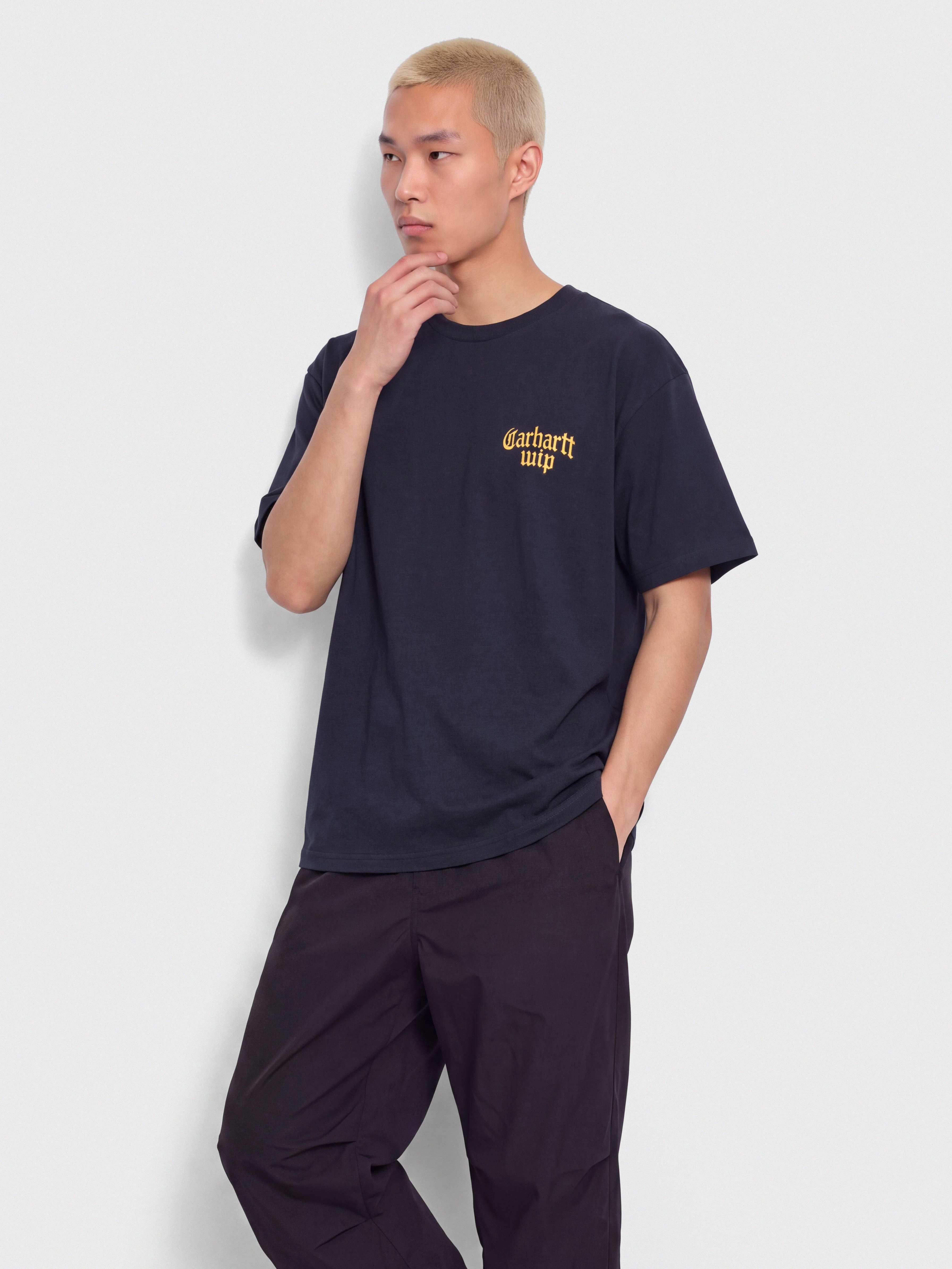 Tričko Carhartt WIP Blackletter (dark navy)