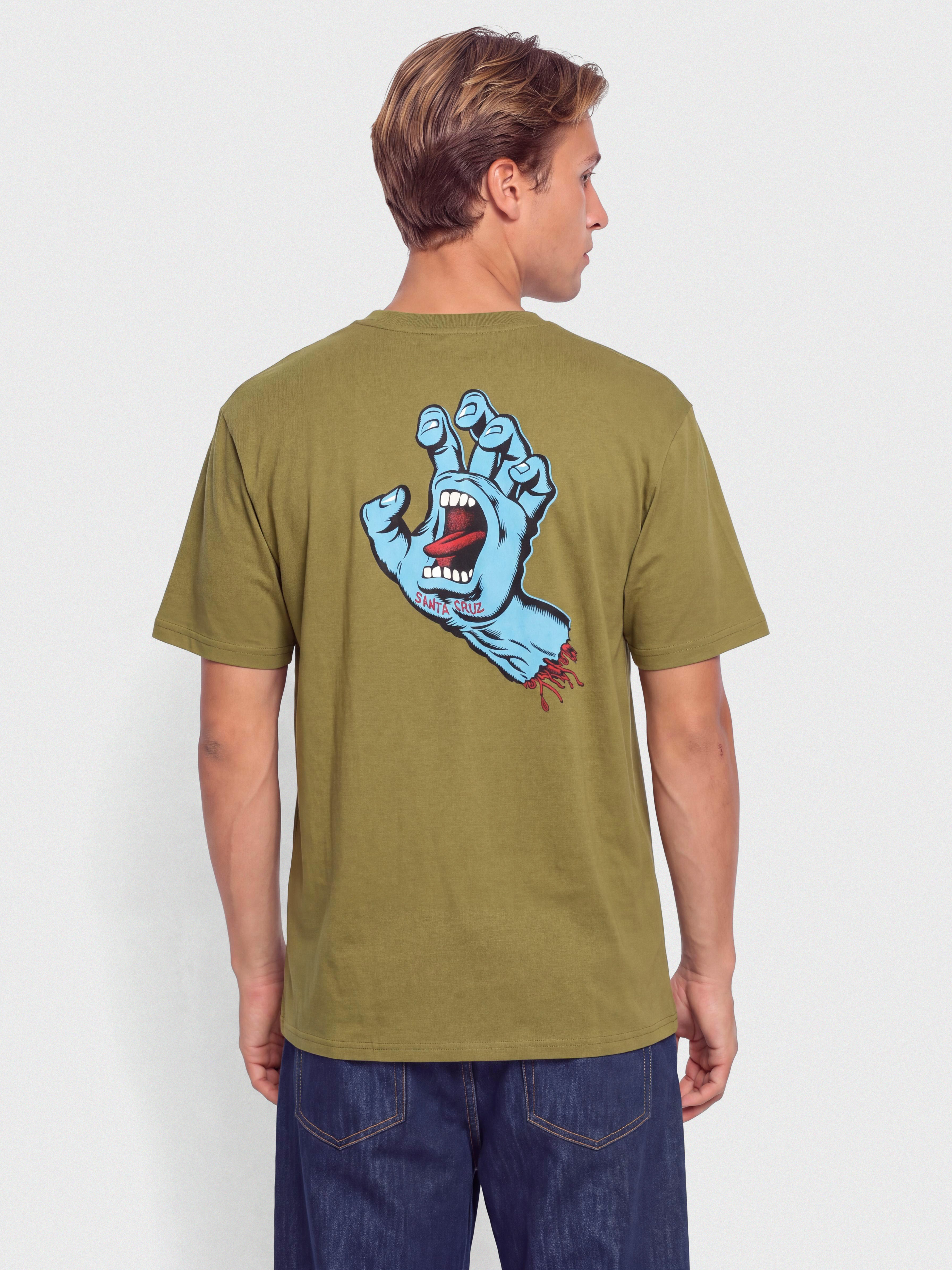 Tričko Santa Cruz Screaming Hand Chest (deep olive)