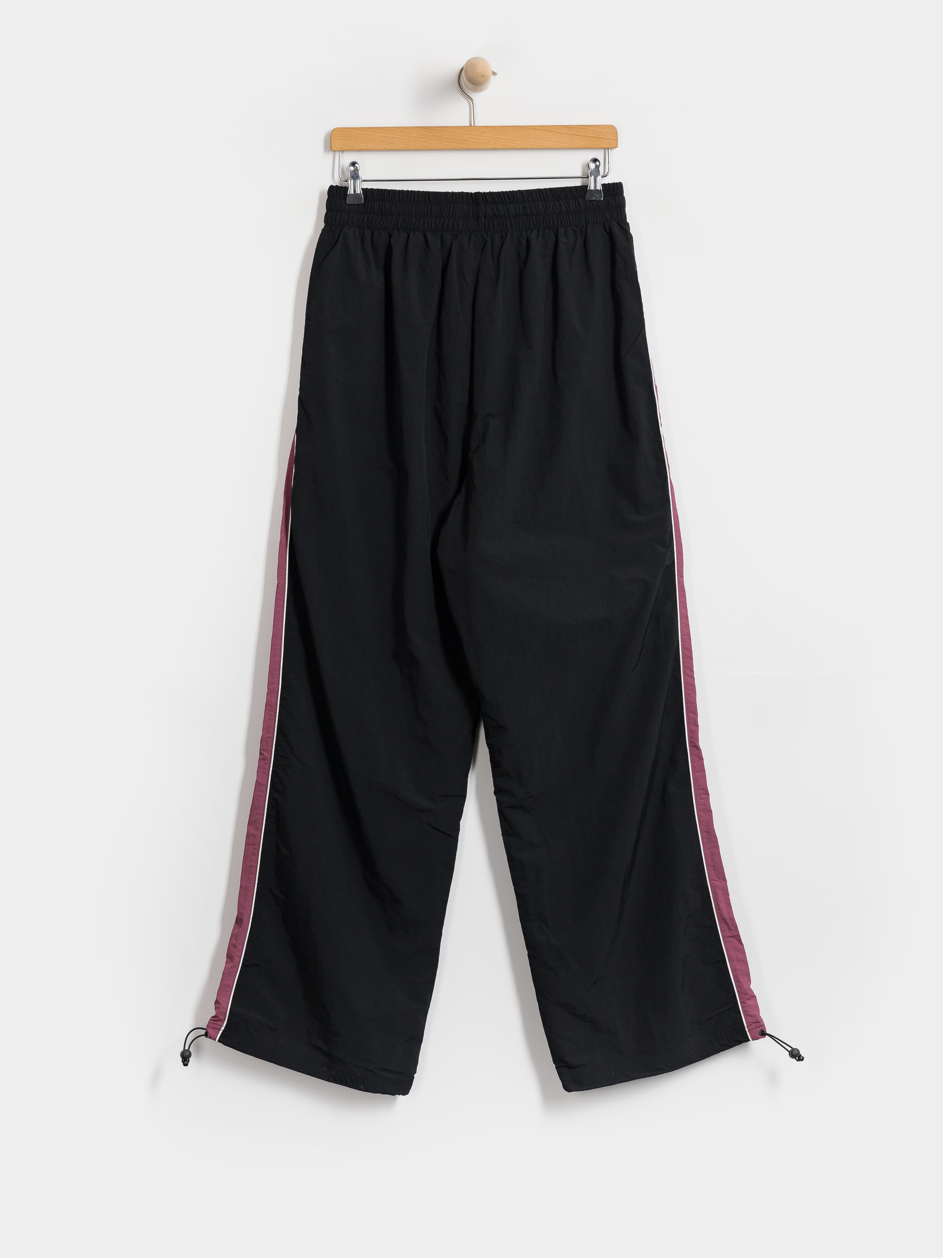 Kalhoty Karl Kani Signature Sidestripe Baggy Track (black/berry)