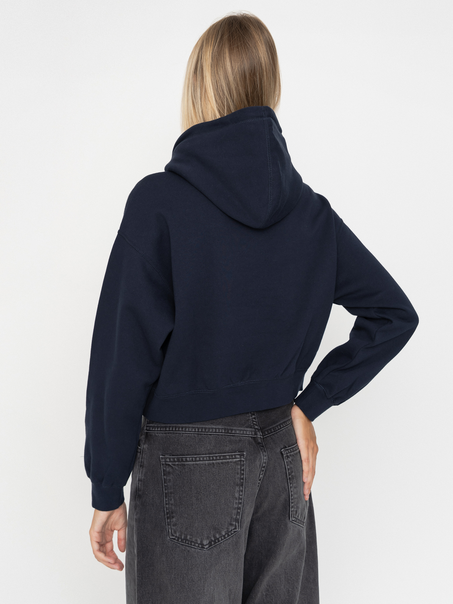Mikina s kapucí OBEY Studios Collegiate HD Wmn (dark navy)