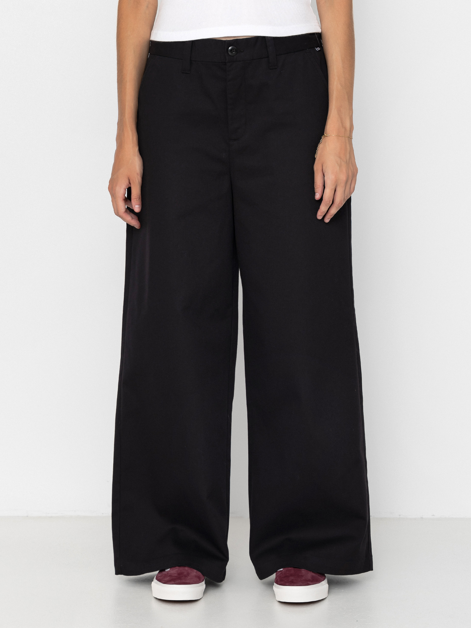 Kalhoty Vans Authentic Chino Wide Wmn (black)
