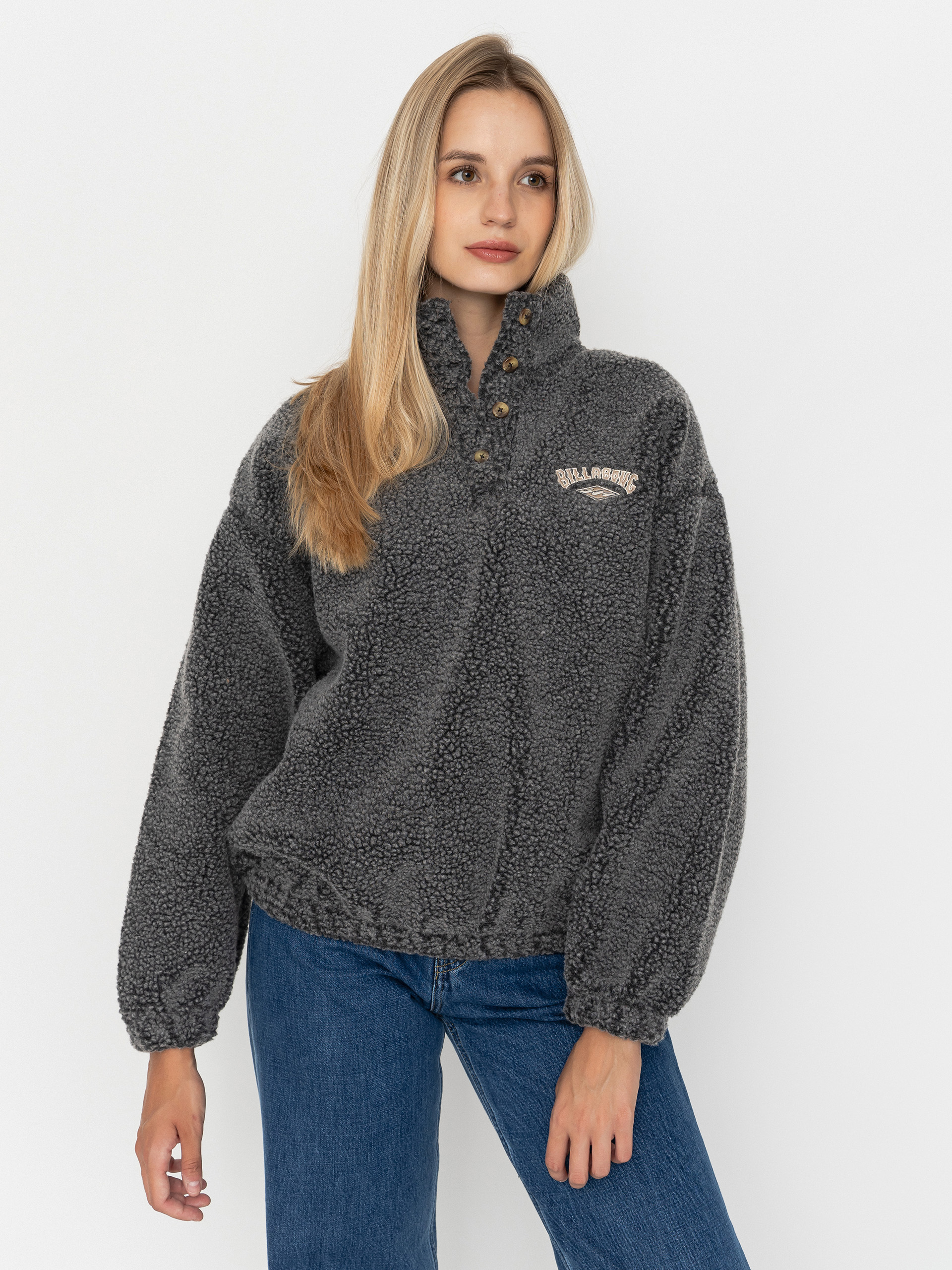 Fleecová mikina Billabong Run The Road Wmn (off black)