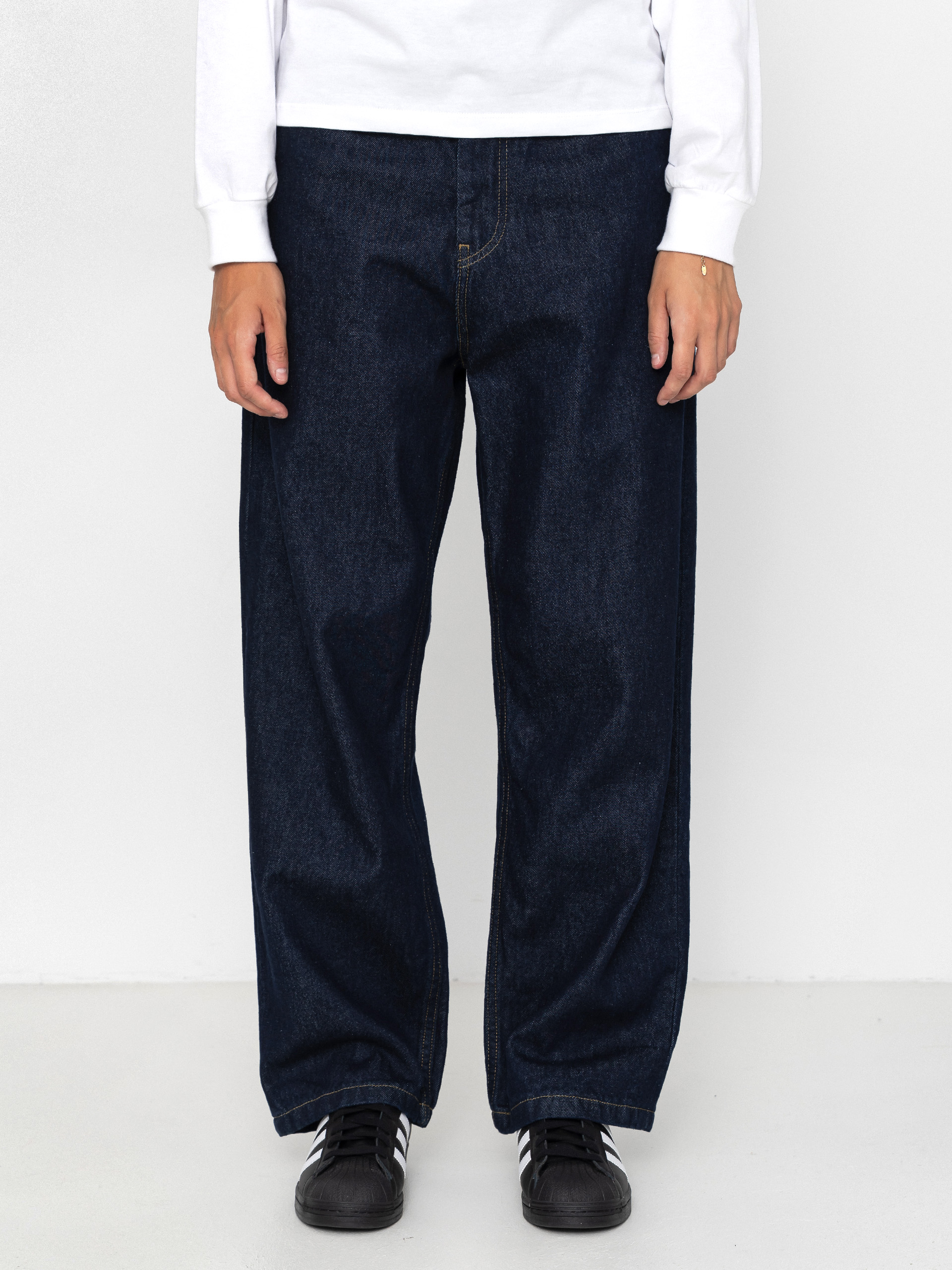 Kalhoty Carhartt WIP Brandon Wmn (blue/rinsed)