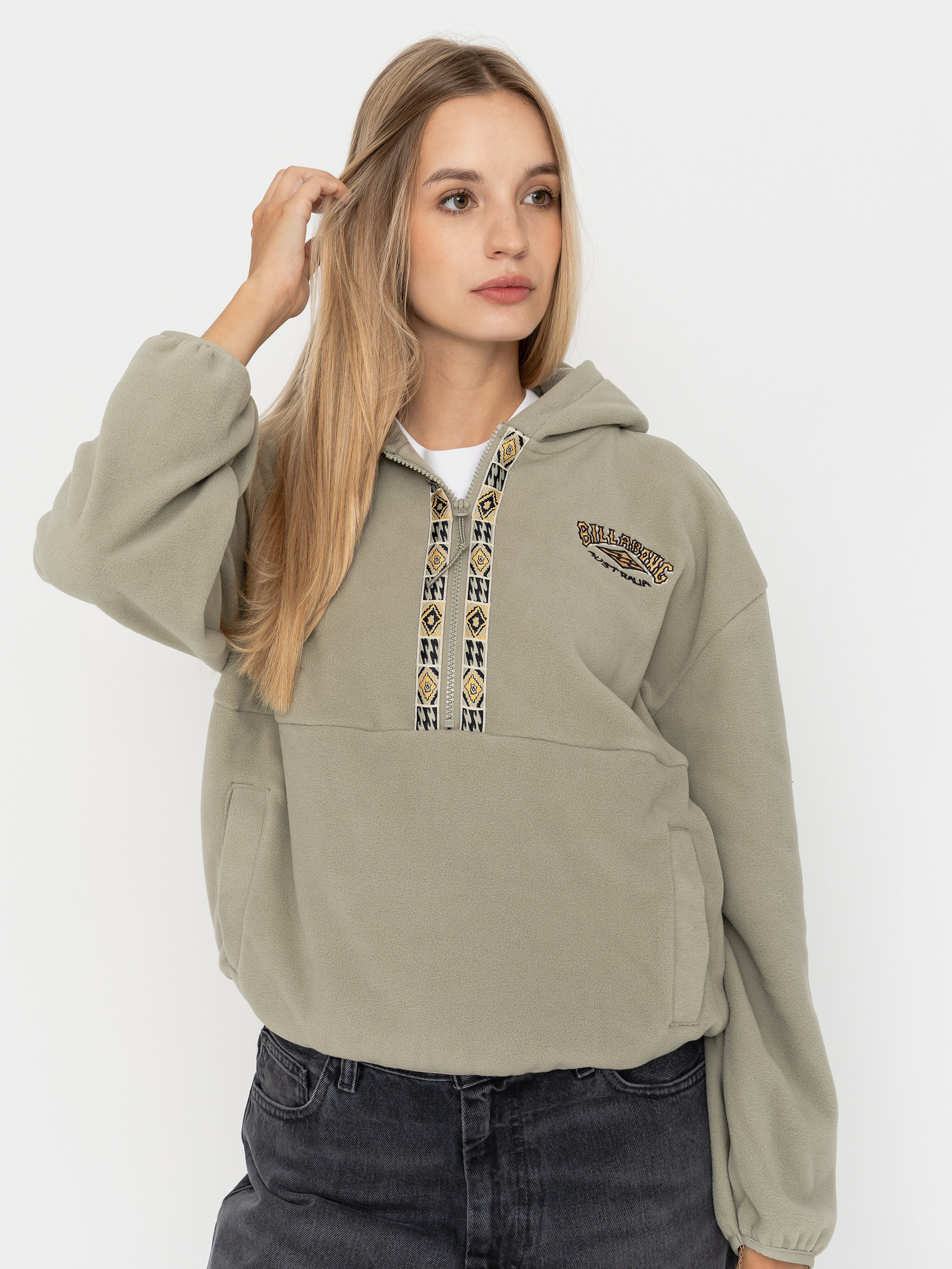 Mikina s kapucu00ed Billabong Winter Camp HD Wmn (seagrass)