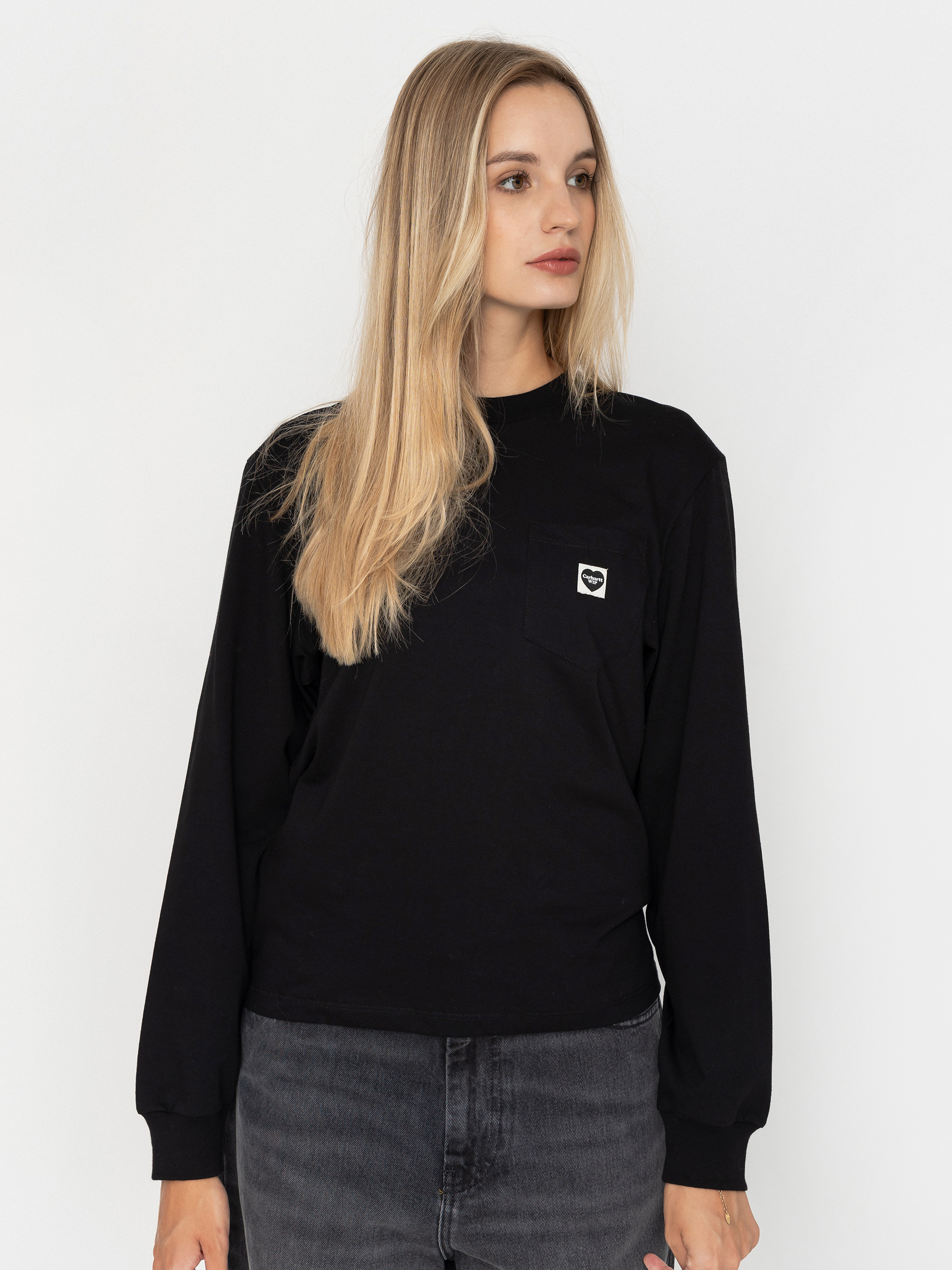 Triko Carhartt WIP Pocket Small Heart Wmn (black/black)