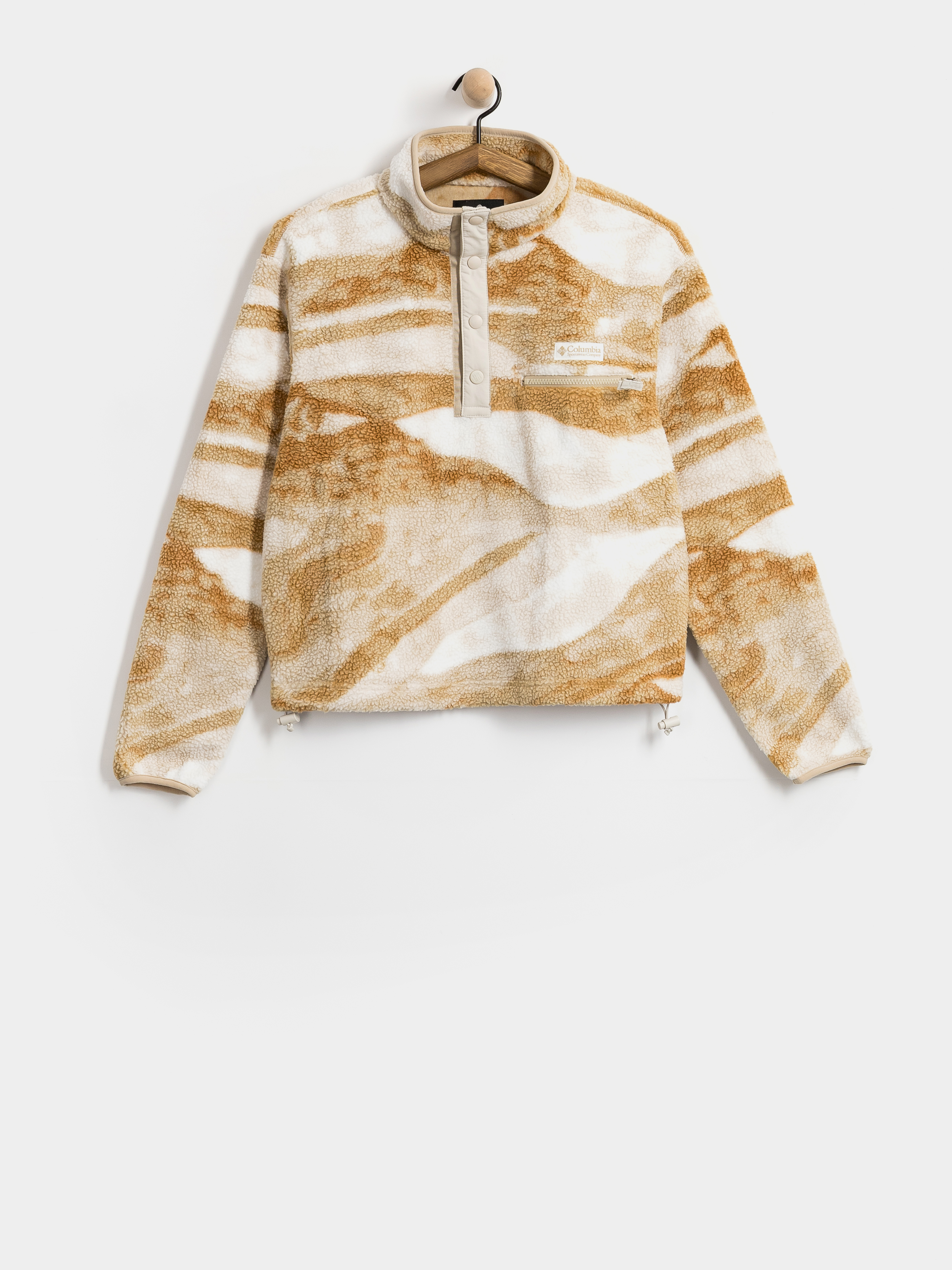 Fleecovu00e1 mikina Columbia Helvetia II Printed Cropped Half Snap Wmn (sea salt/summi)