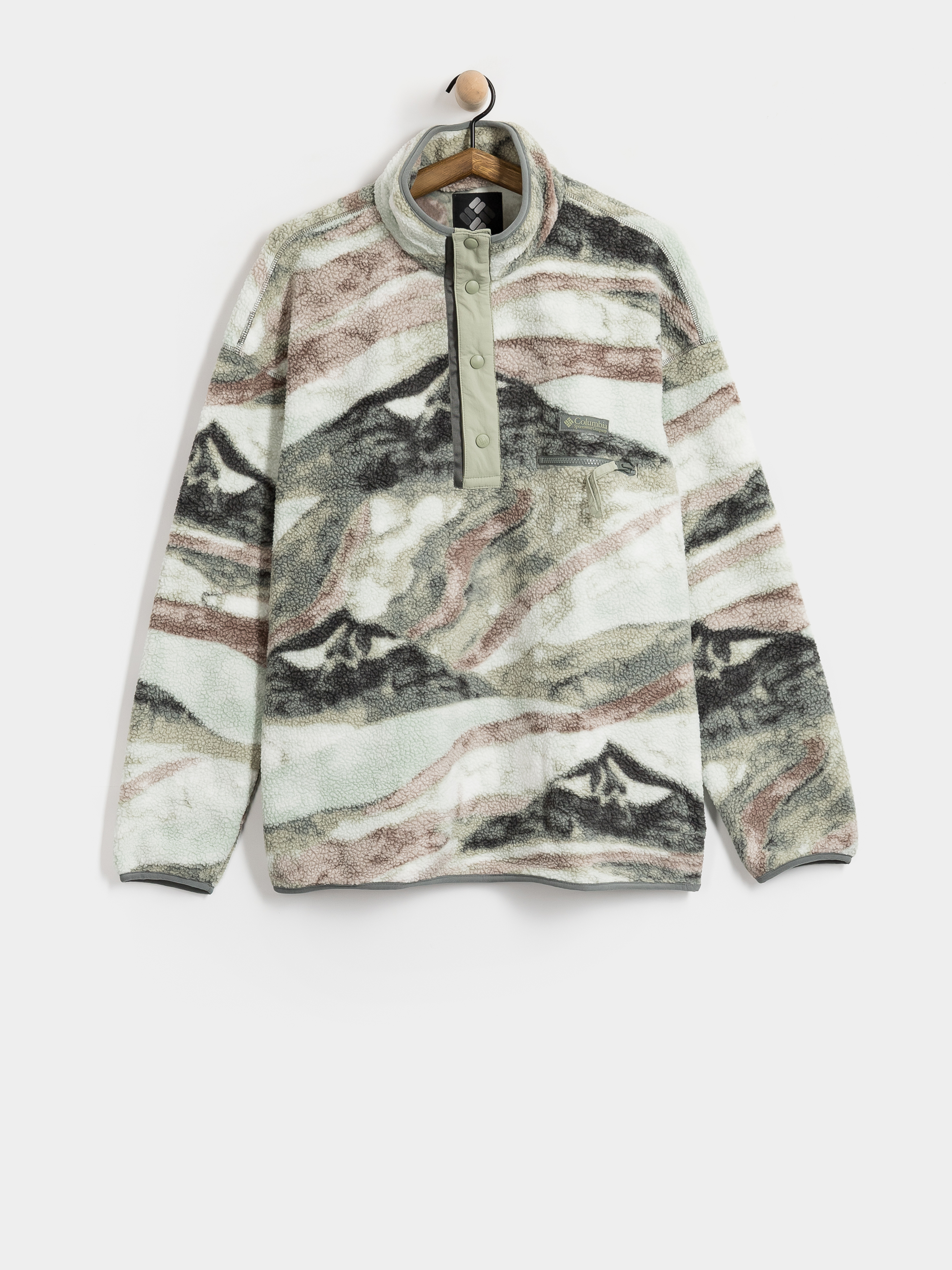 Pánský Fleecová mikina Columbia Helvetia II Printed Half Snap (sedona sage summits)