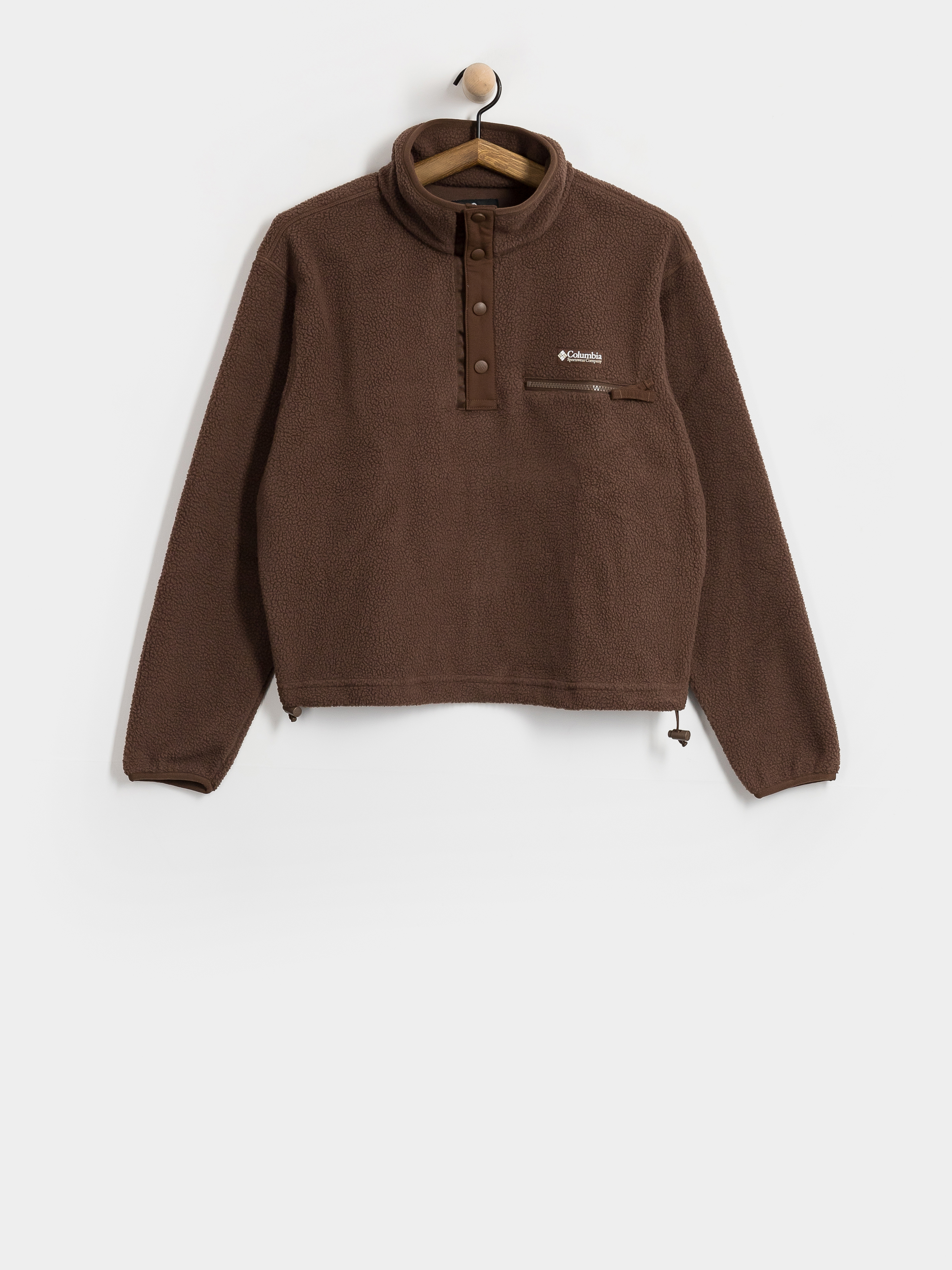 Fleecovu00e1 mikina Columbia Helvetia II Cropped Half Snap Wmn (tobacco)