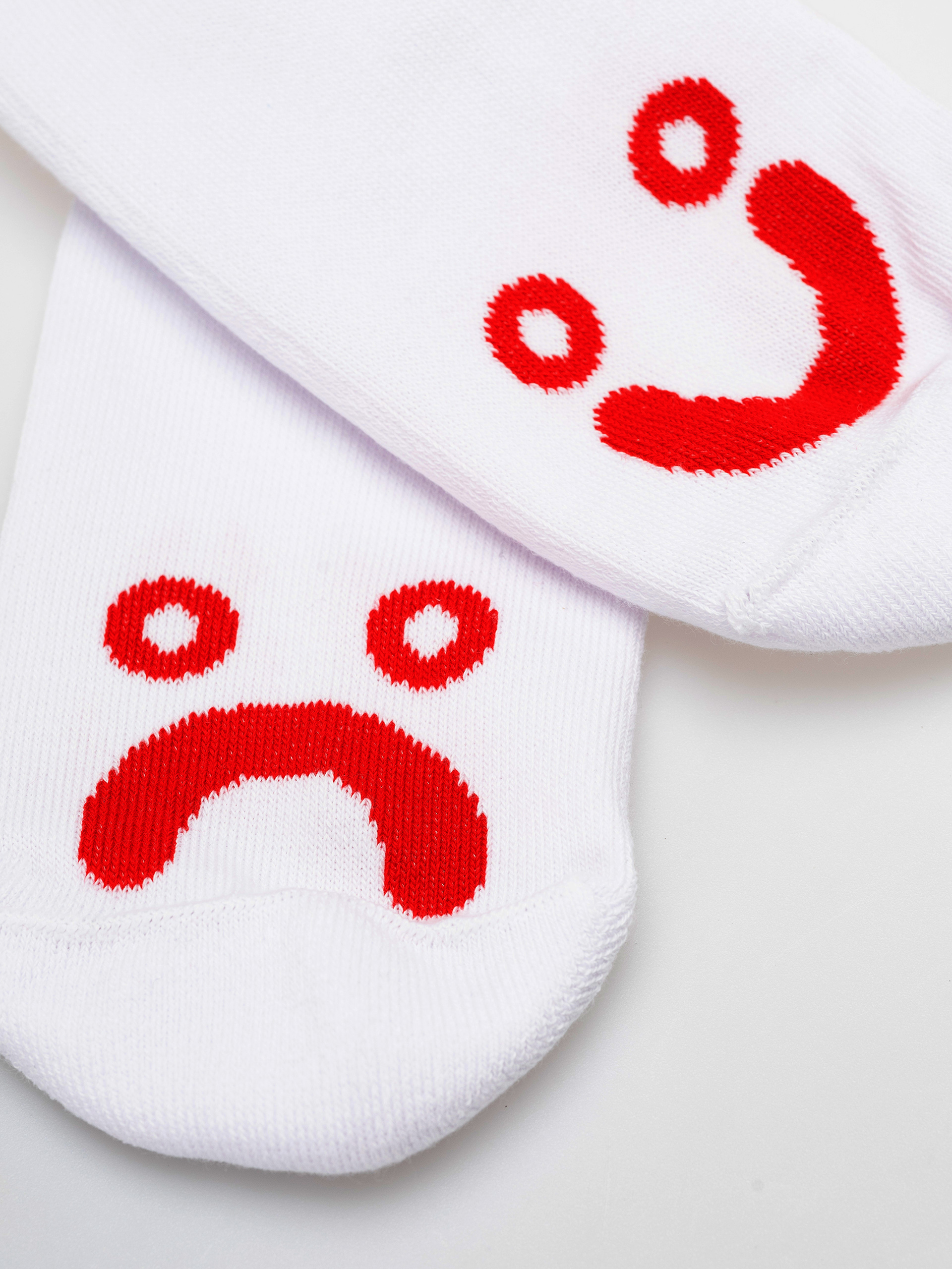 Ponožky Polar Skate Happy Sad (white/red)