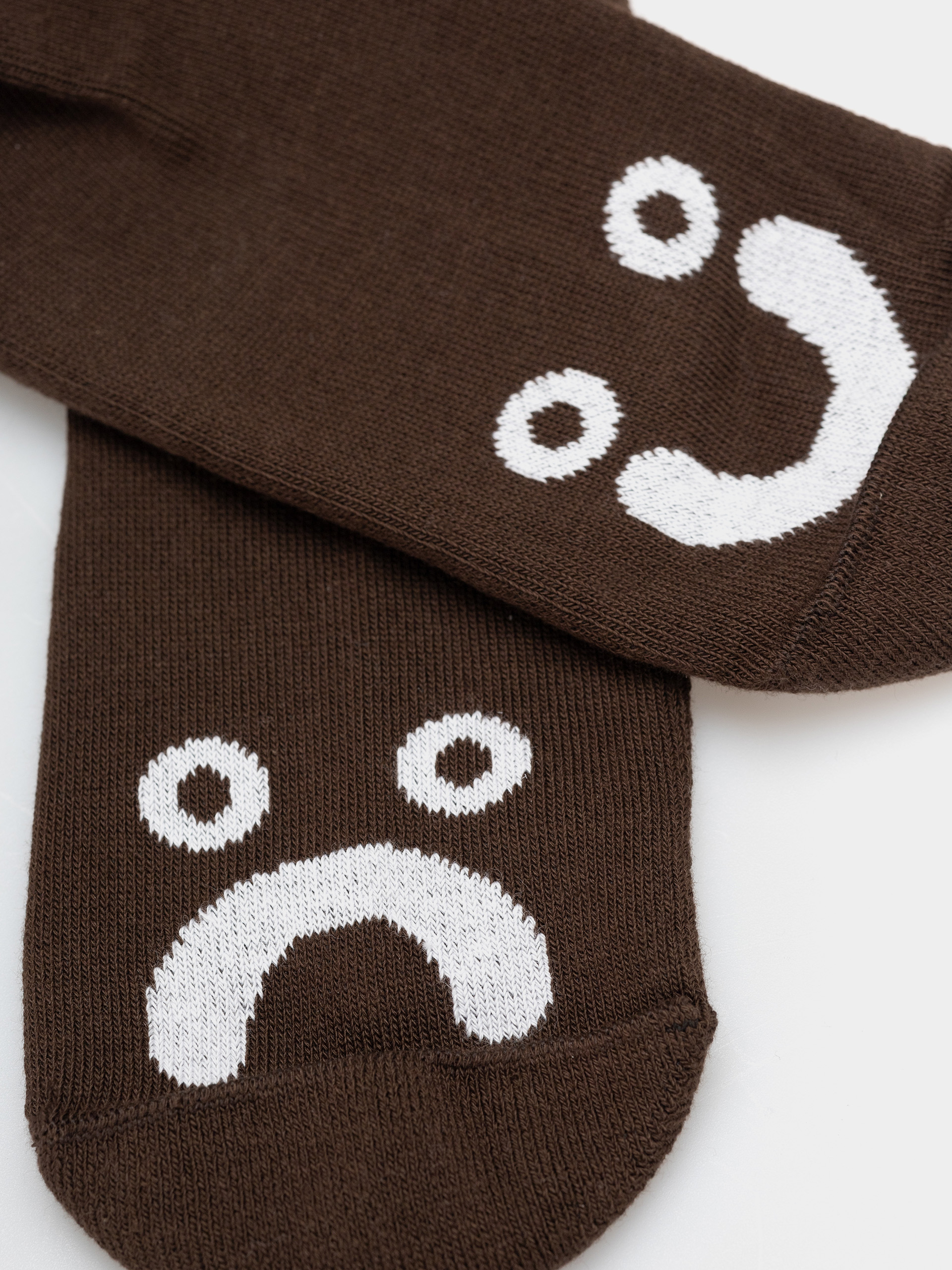 Ponožky Polar Skate Long Happy Sad (brown/white)