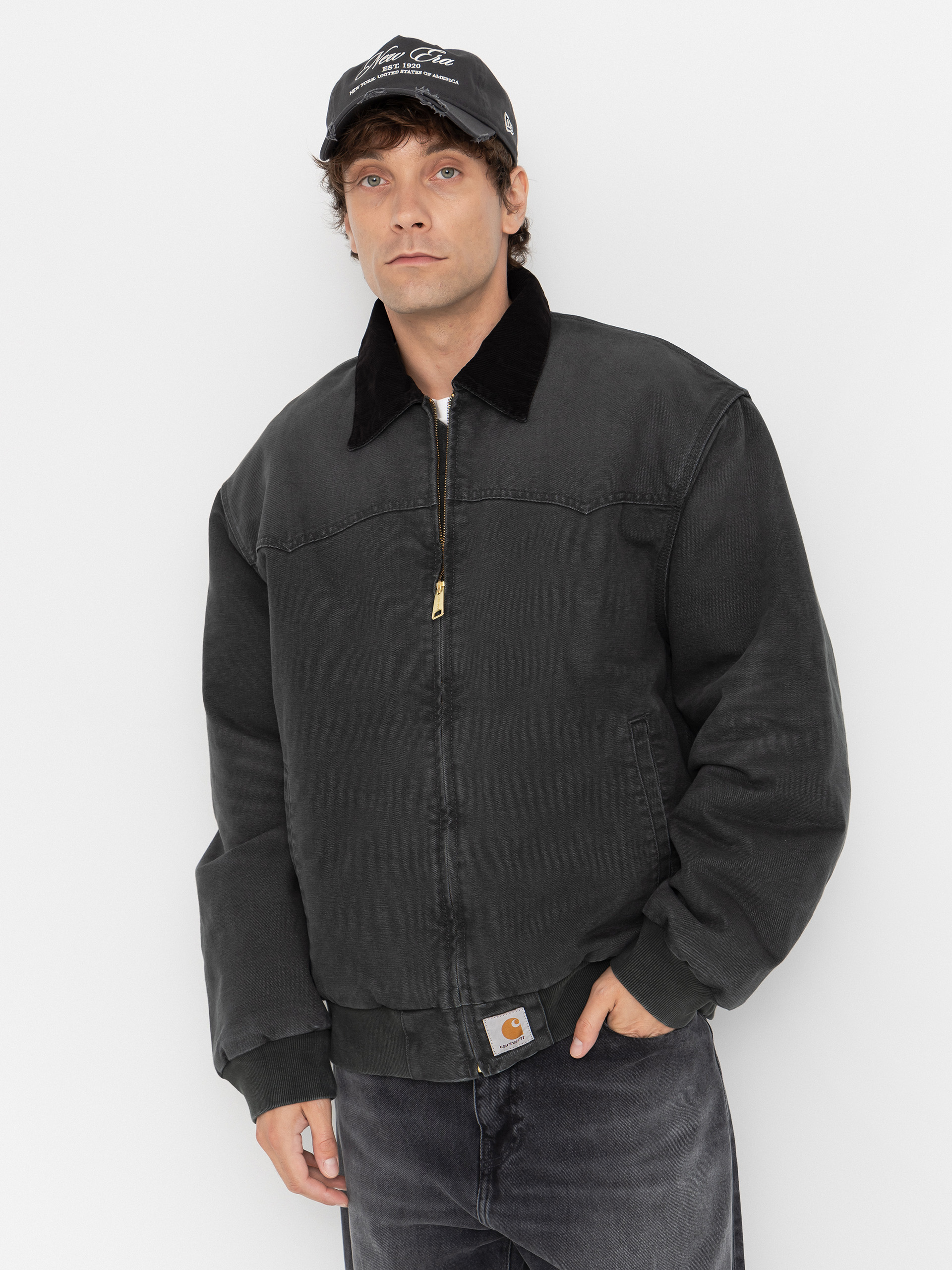 Bunda Carhartt WIP OG Santa Fe (raven/black/stone canvas)