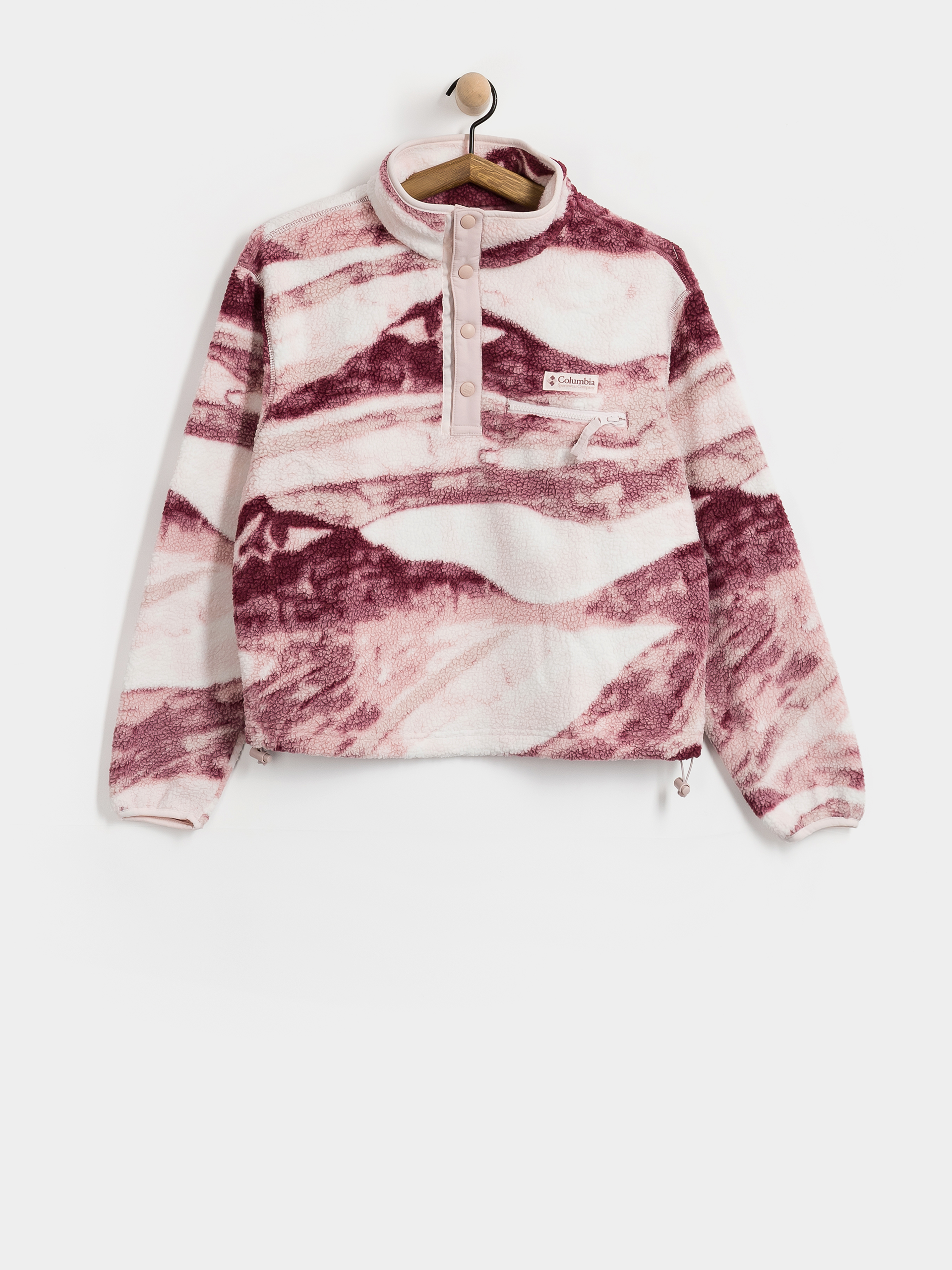 Fleecovu00e1 mikina Columbia Helvetia II Printed Cropped Half Snap Wmn (antique mauve)