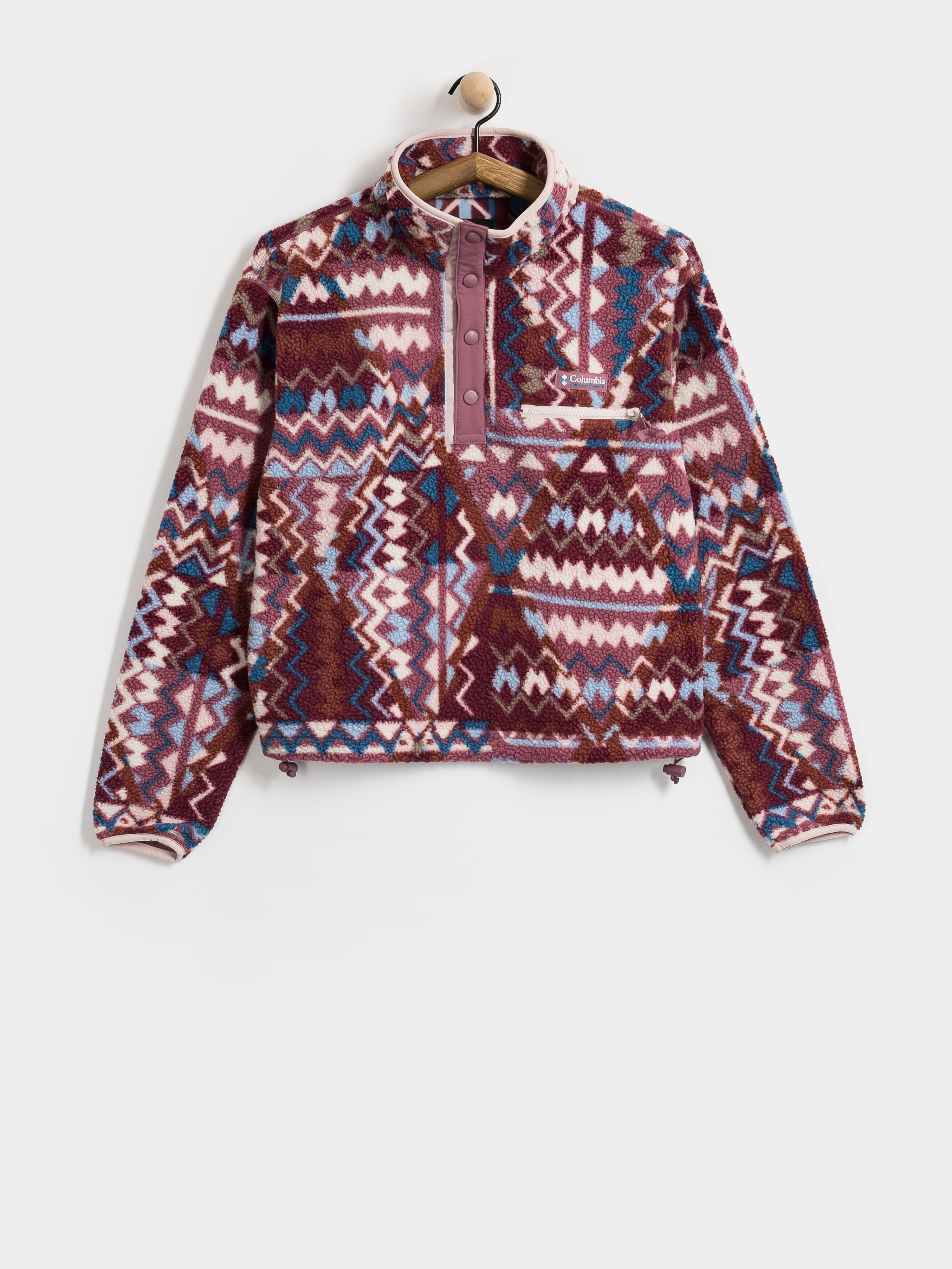 Fleecovu00e1 mikina Columbia Helvetia II Printed Cropped Half Snap Wmn (antique mauve)