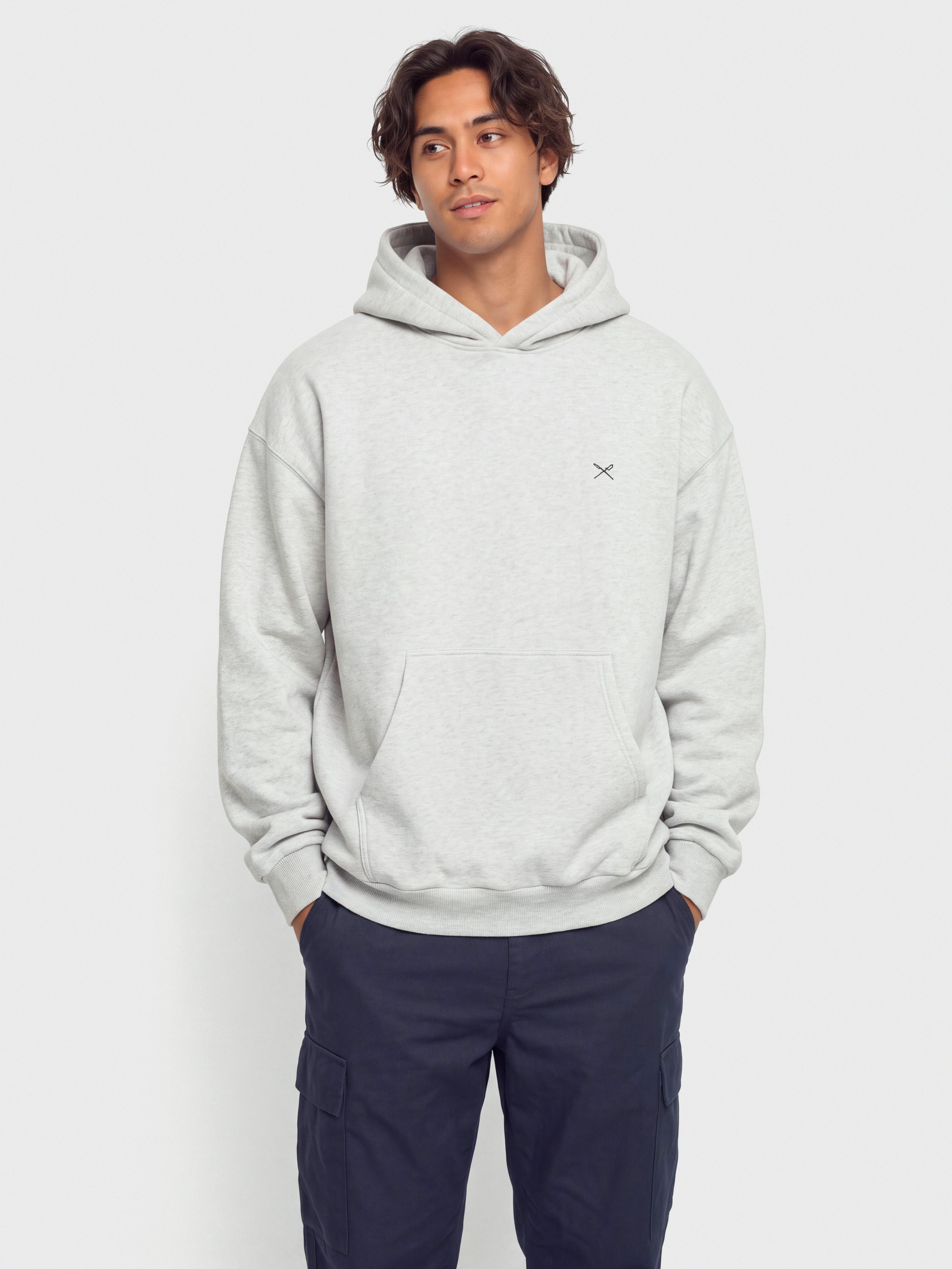Mikina s kapucí Iriedaily Flagloose HD (grey-mel.)