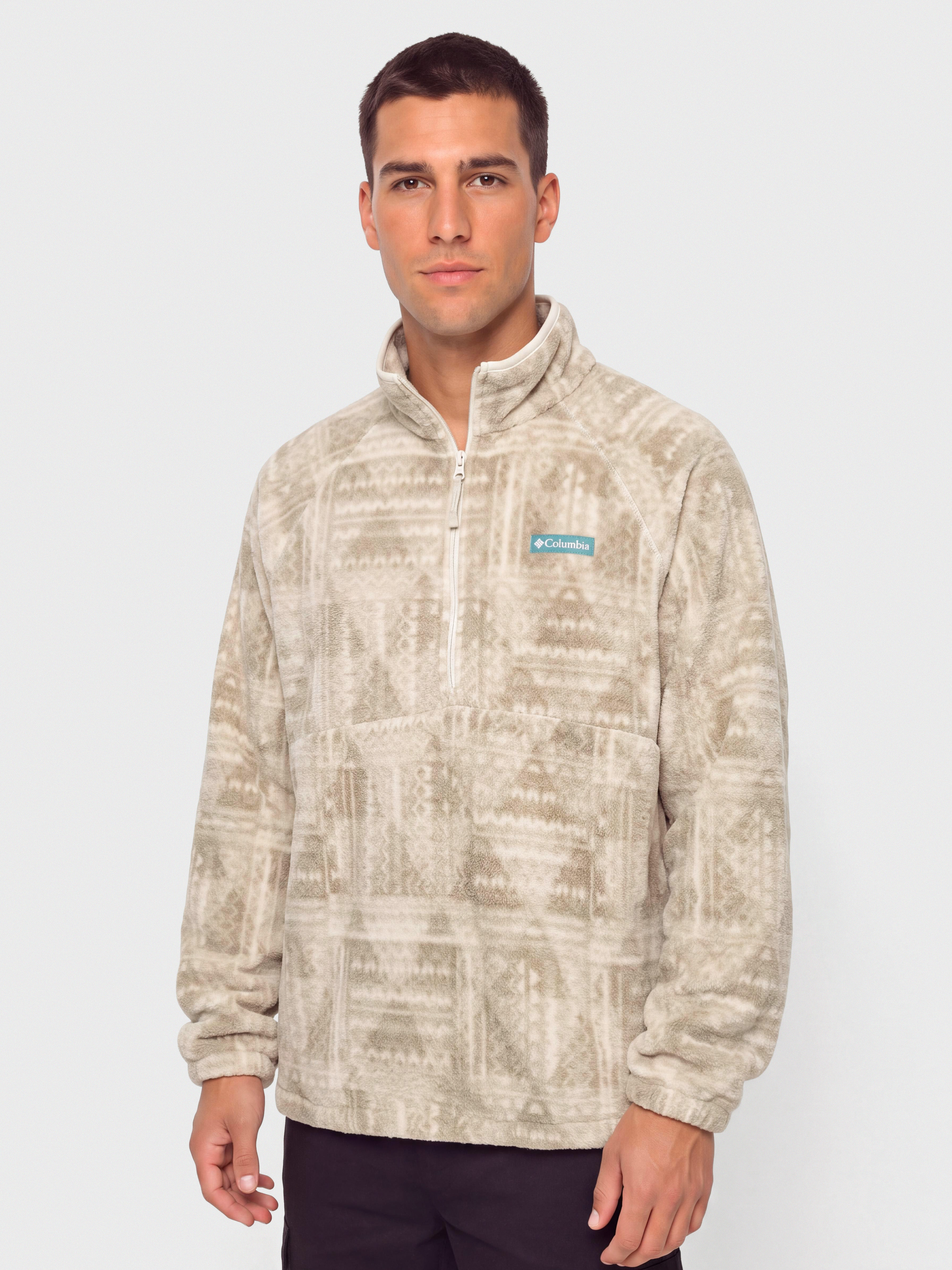 Pánský Fleecová mikina Columbia Timber Crest MTR Printed Half Zip (dark stone/geomix)