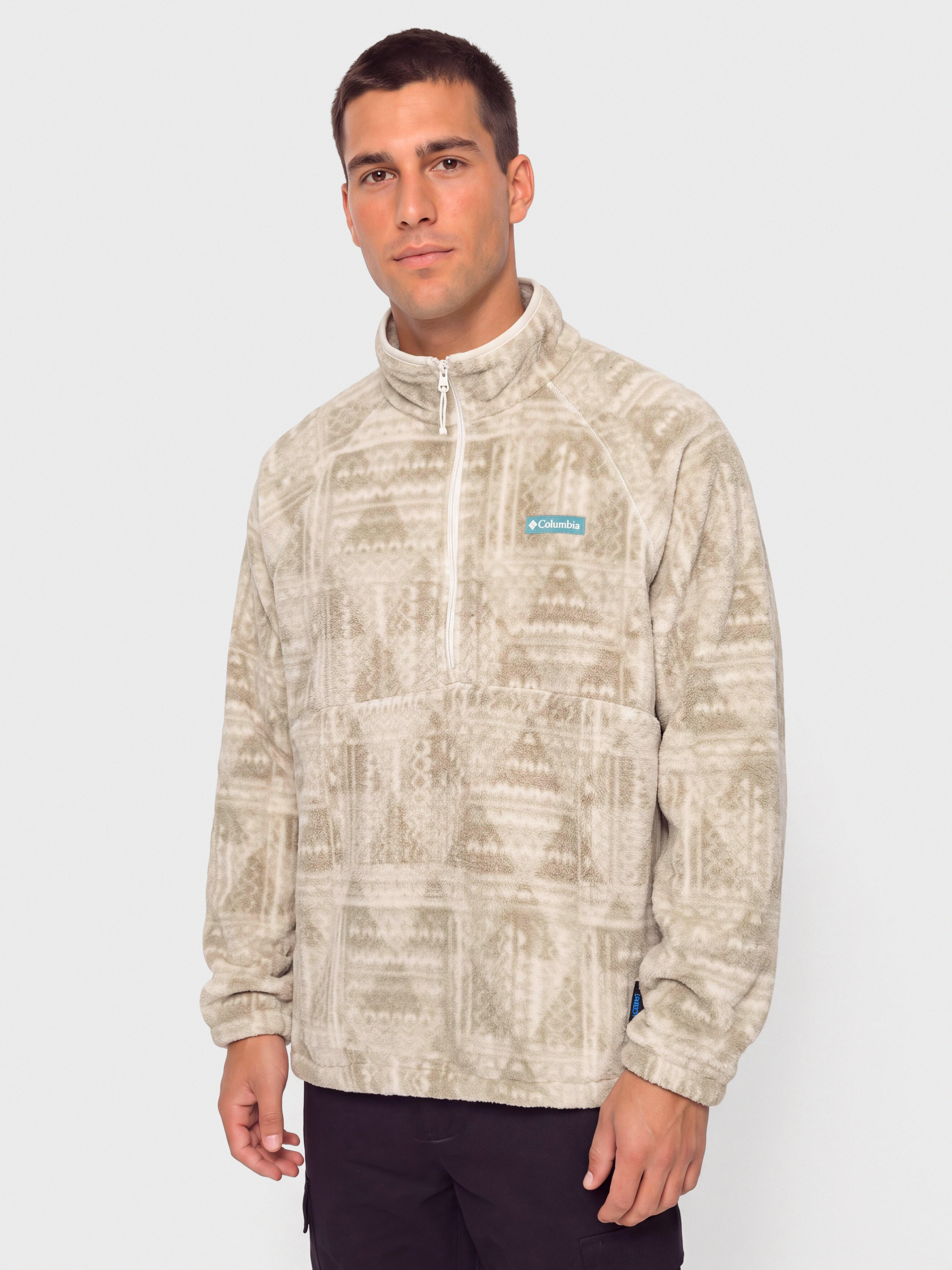Pánský Fleecová mikina Columbia Timber Crest MTR Printed Half Zip (dark stone/geomix)