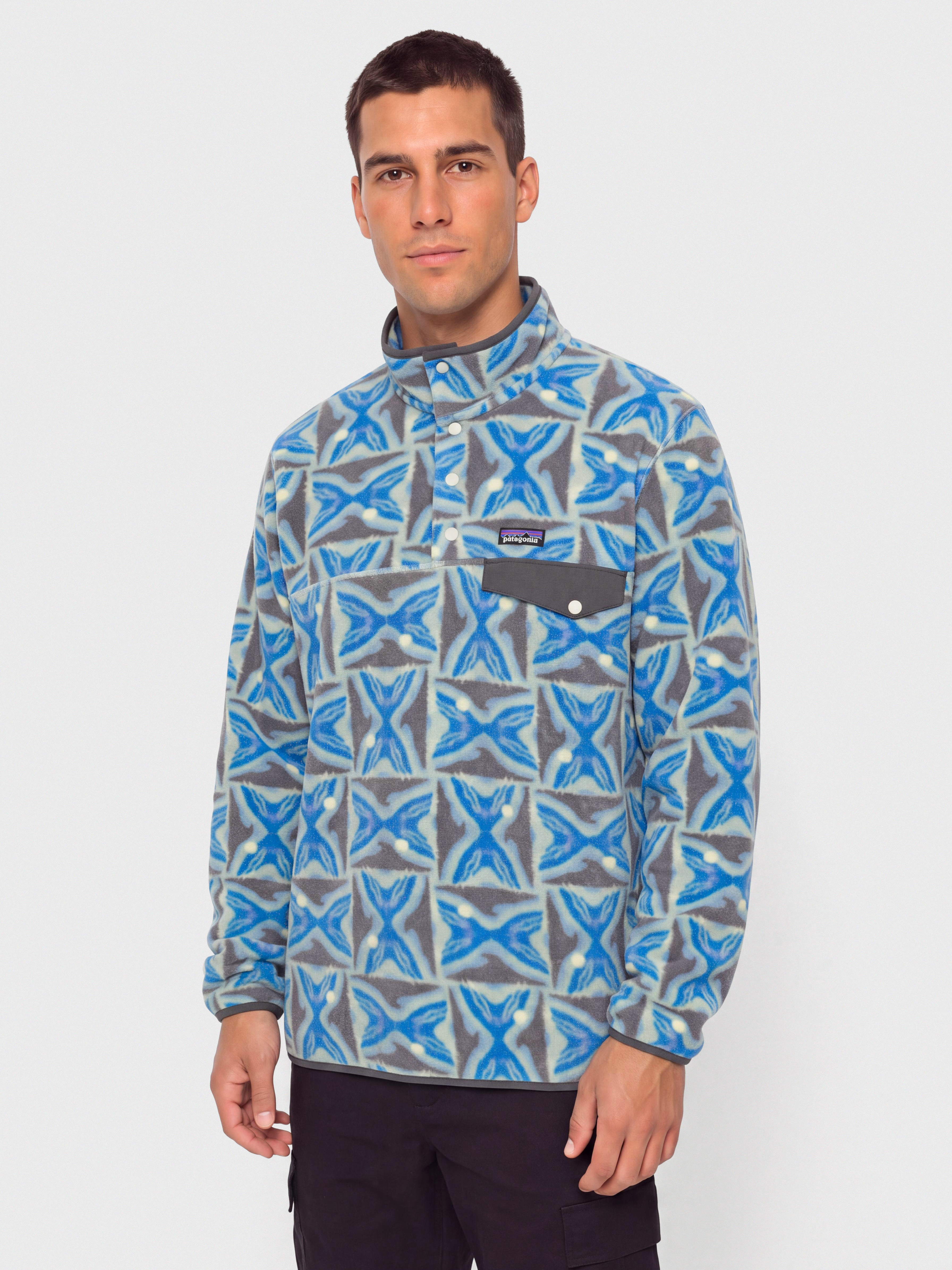 Fleecovu00e1 mikina Patagonia LW Synch Snap T (deep freeze forge grey)