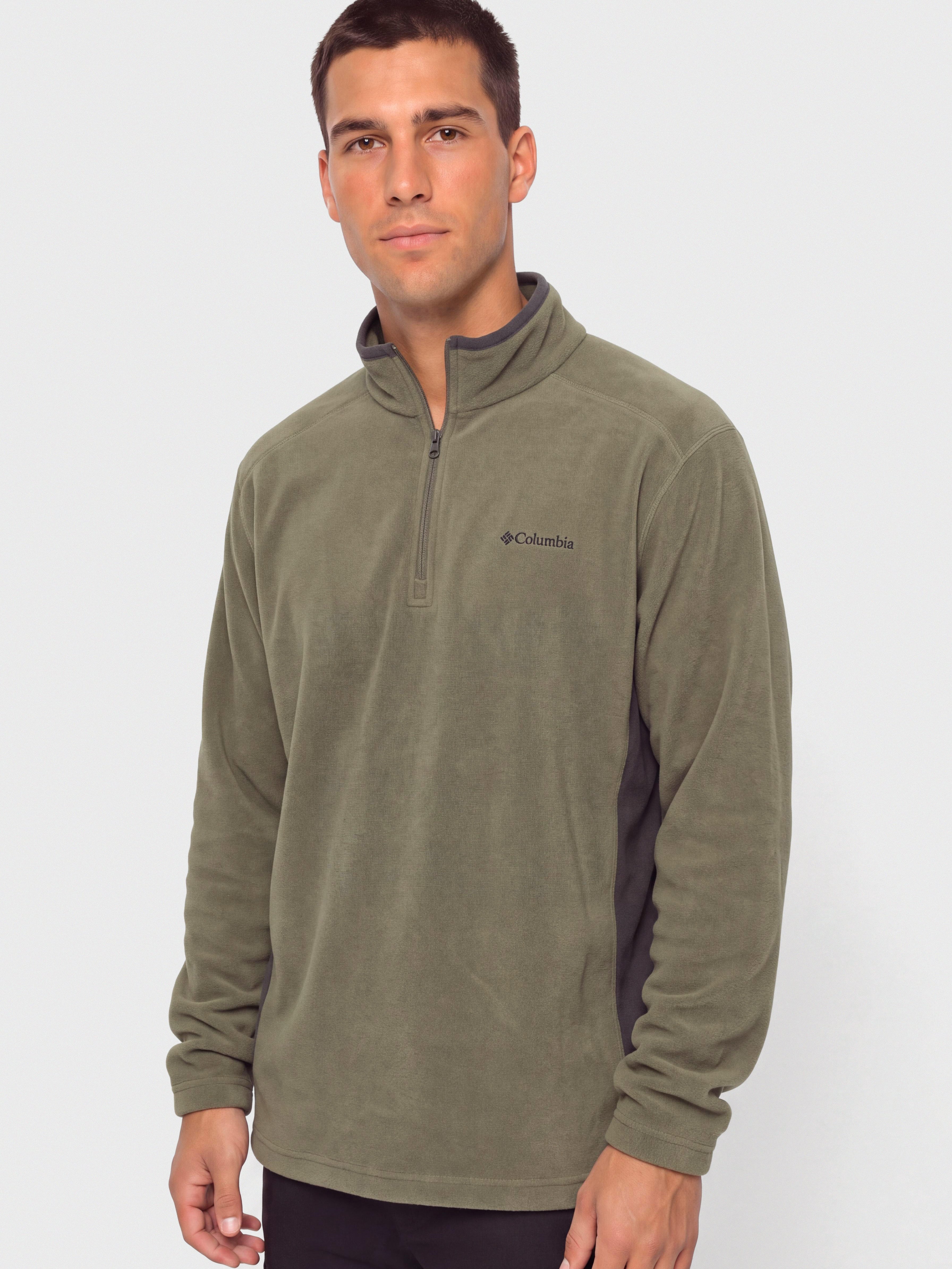 Pánský Fleecová mikina Columbia Klamath Range II Half Zip (stone green/shark)