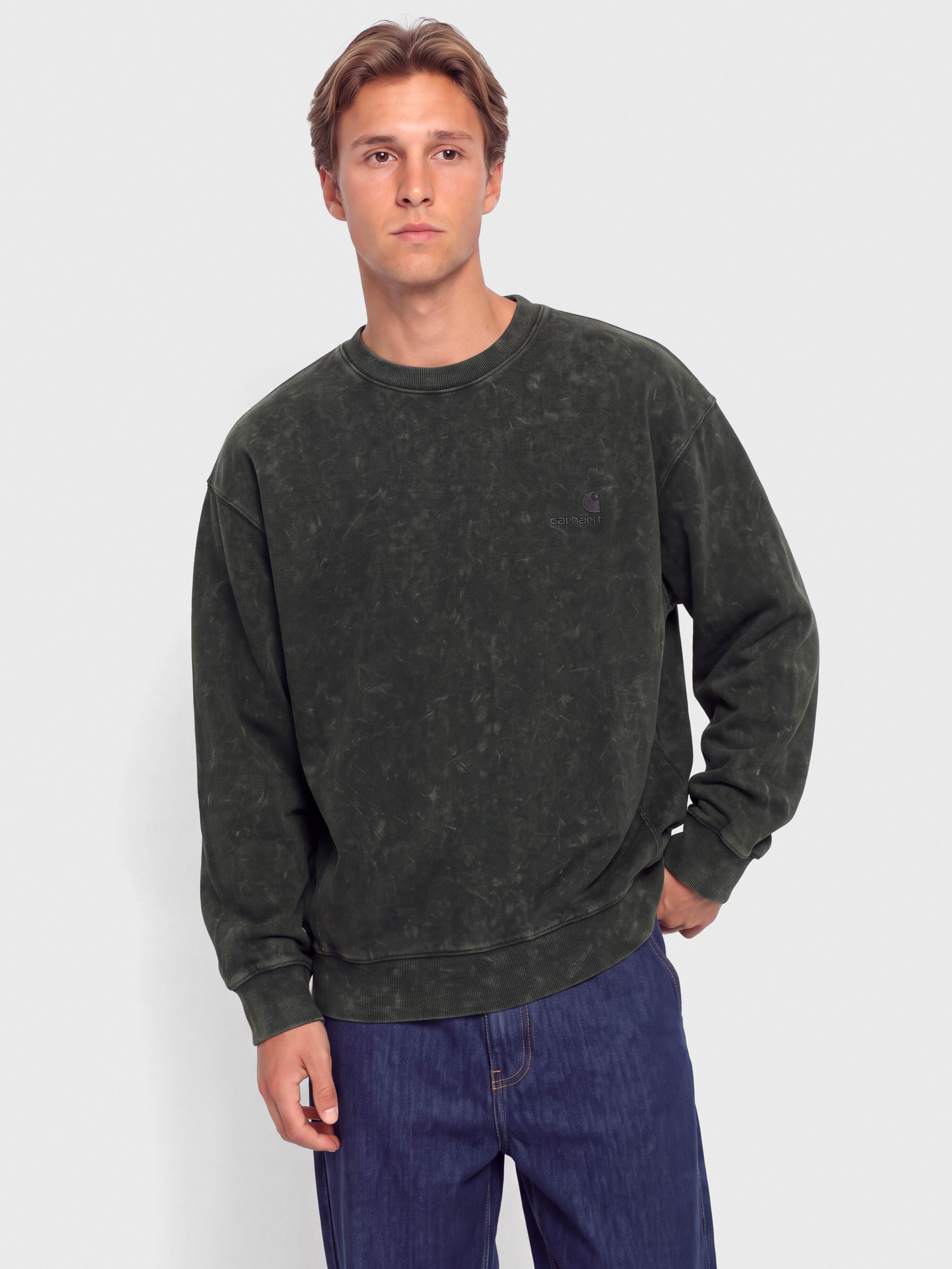 Mikina Carhartt WIP Lambert (raven/moon wash)