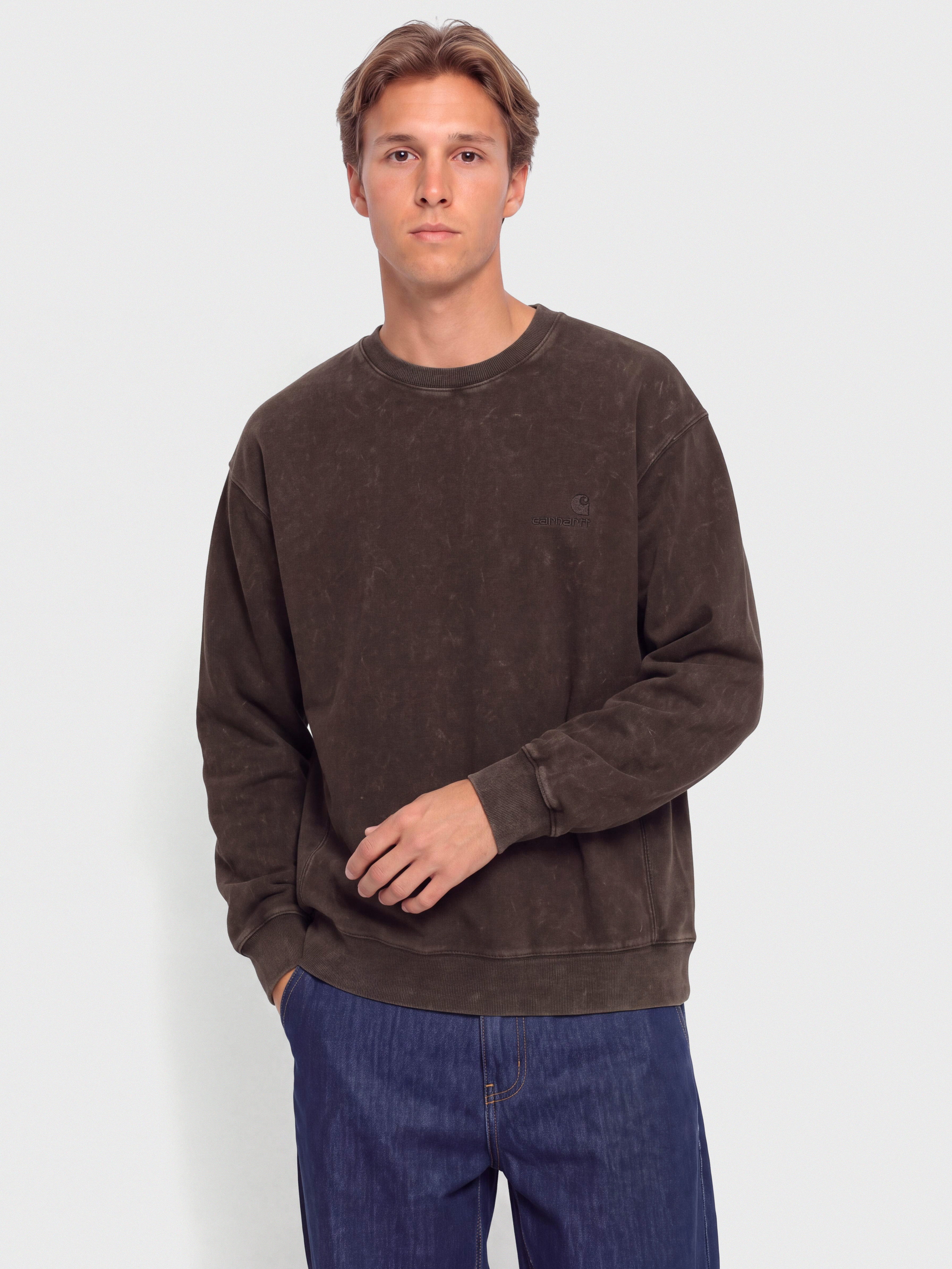 Mikina Carhartt WIP Lambert (tobacco/moon wash)