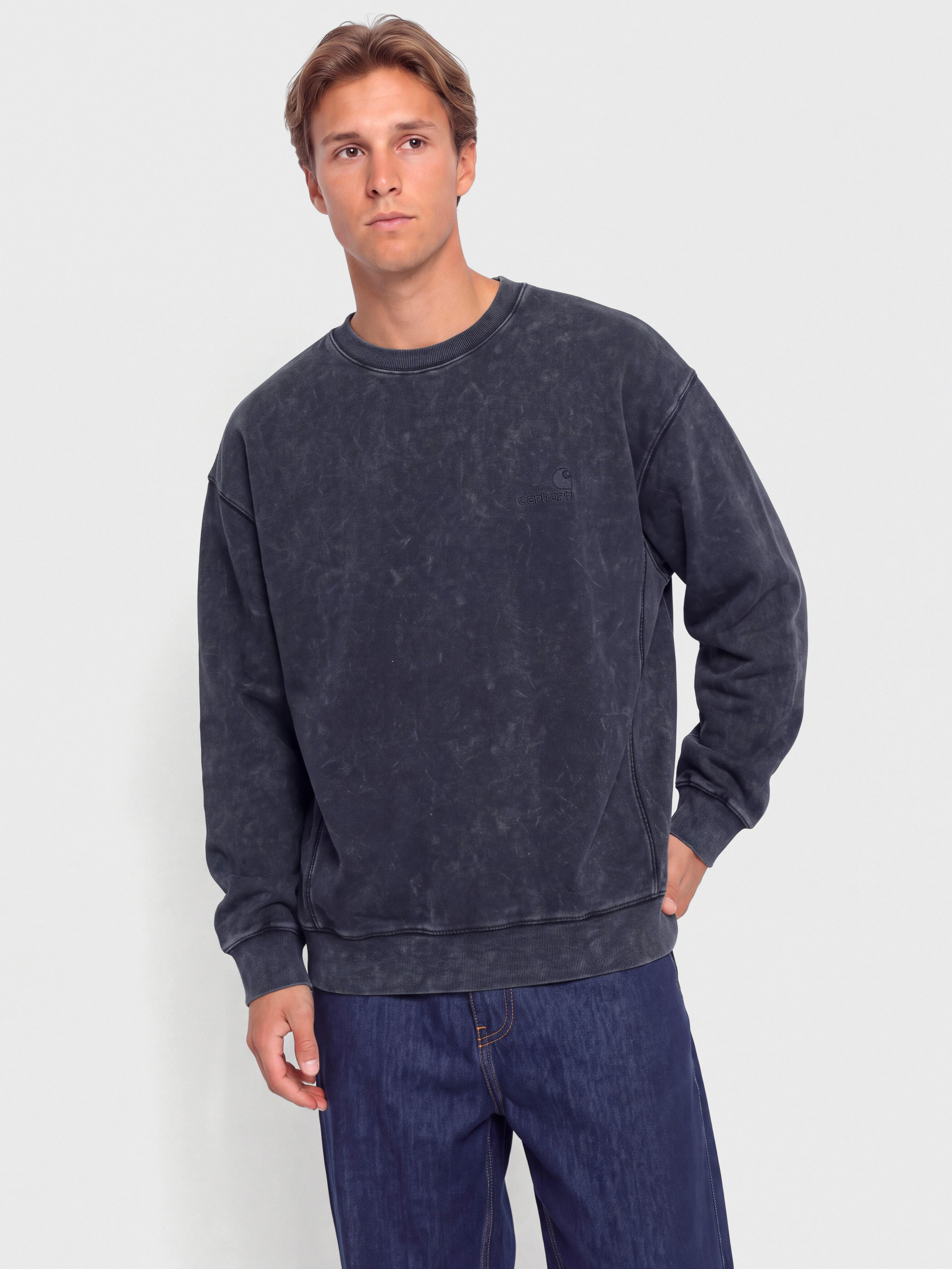 Mikina Carhartt WIP Lambert (dark navy/moon wash)
