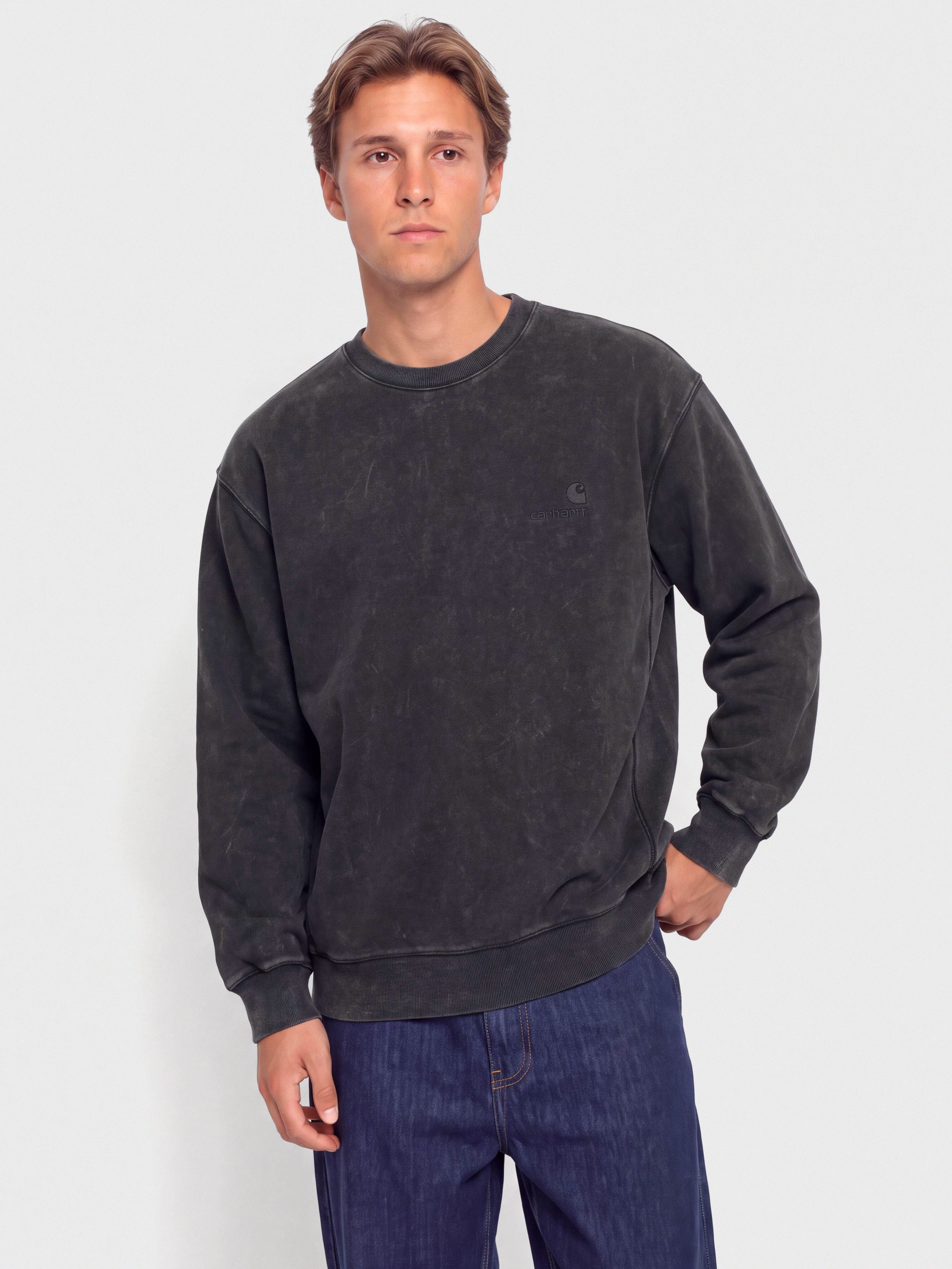 Mikina Carhartt WIP Lambert (black/moon wash)