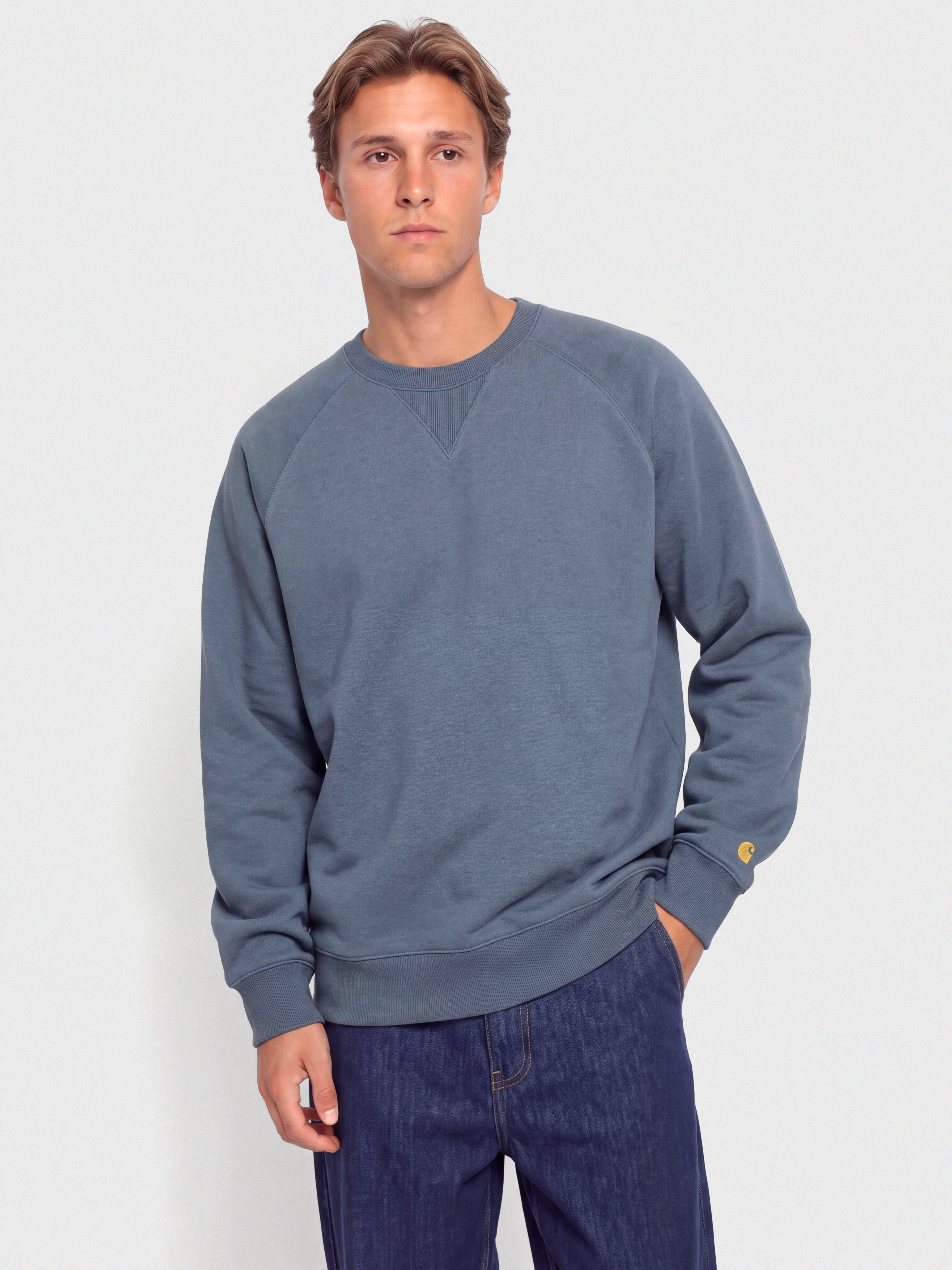 Mikina Carhartt WIP Chase (icesheet/gold)