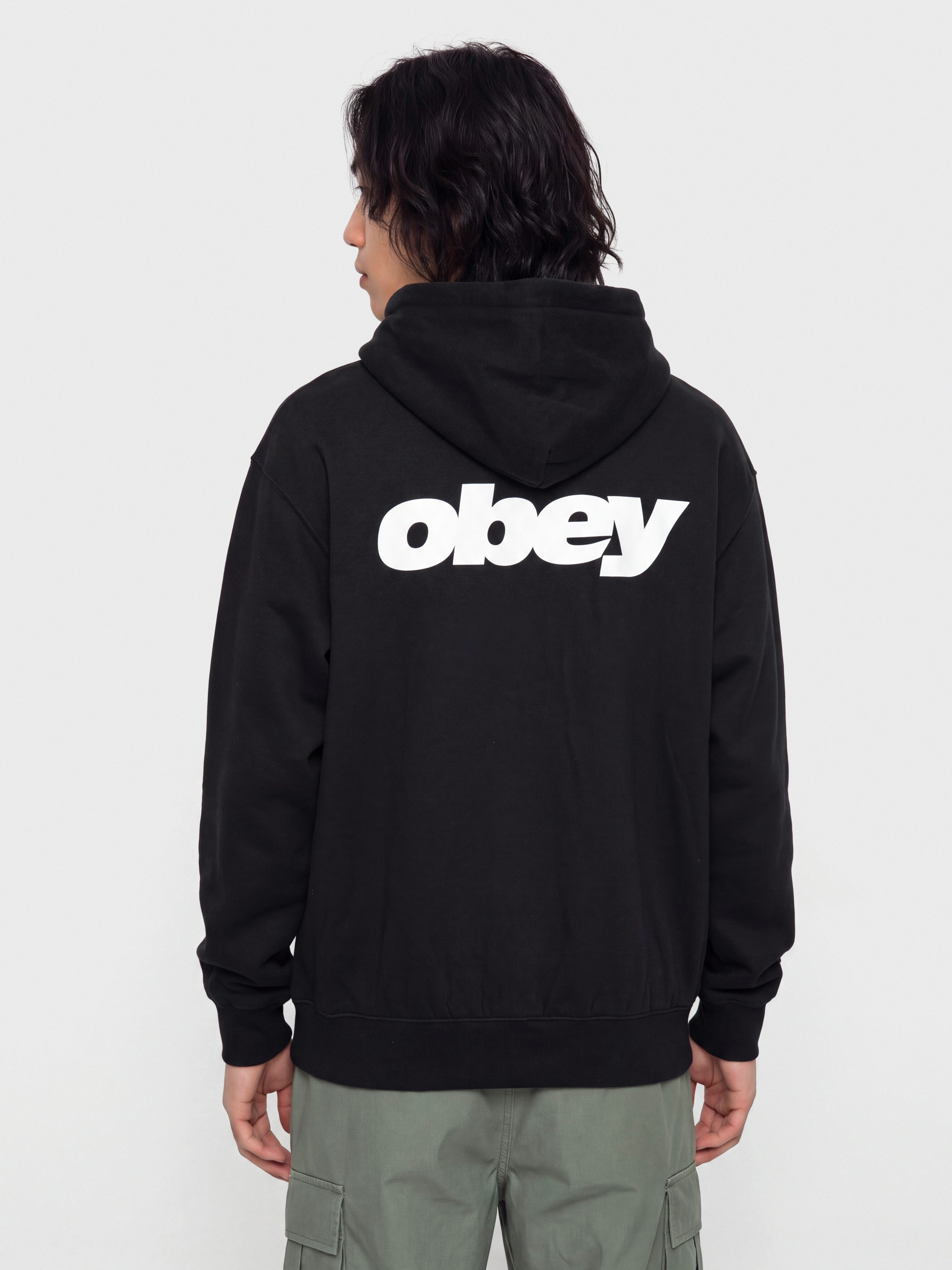 Mikina s kapucí OBEY League HD (black)