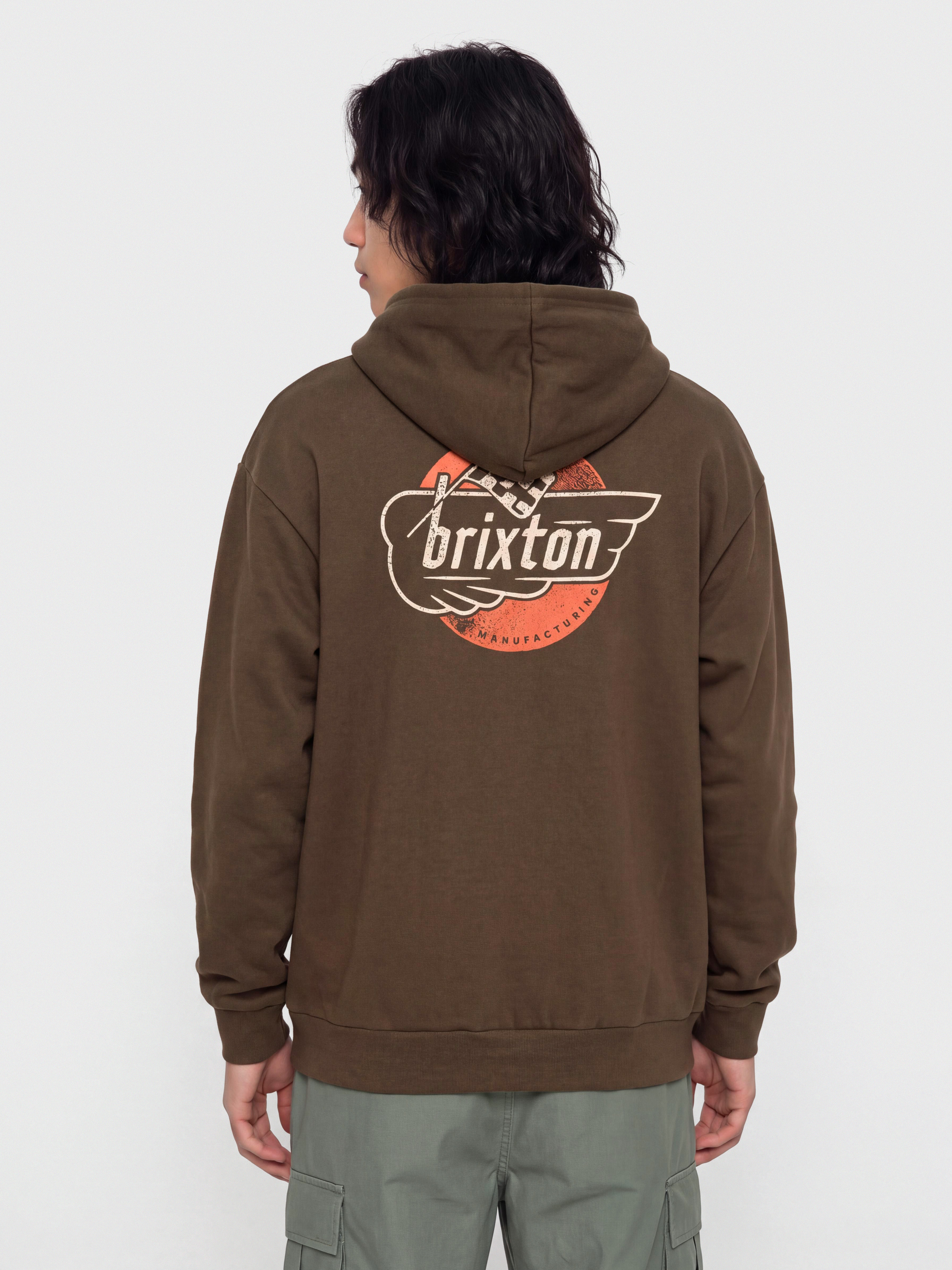 Mikina s kapucí Brixton Heyward HD (walnut brown)
