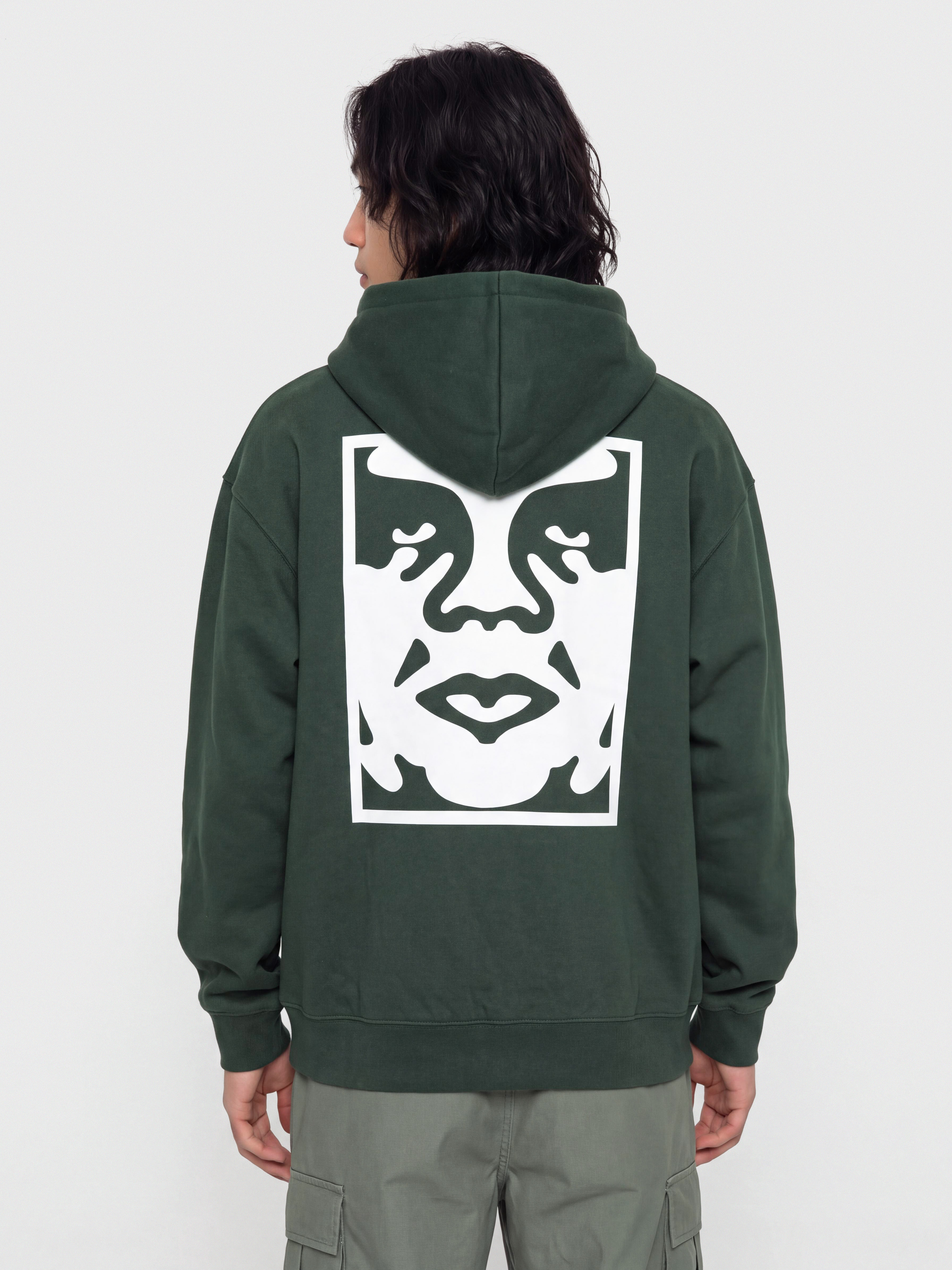 Mikina s kapucu00ed OBEY Bold Icon Extra Heavy HD (green gables)