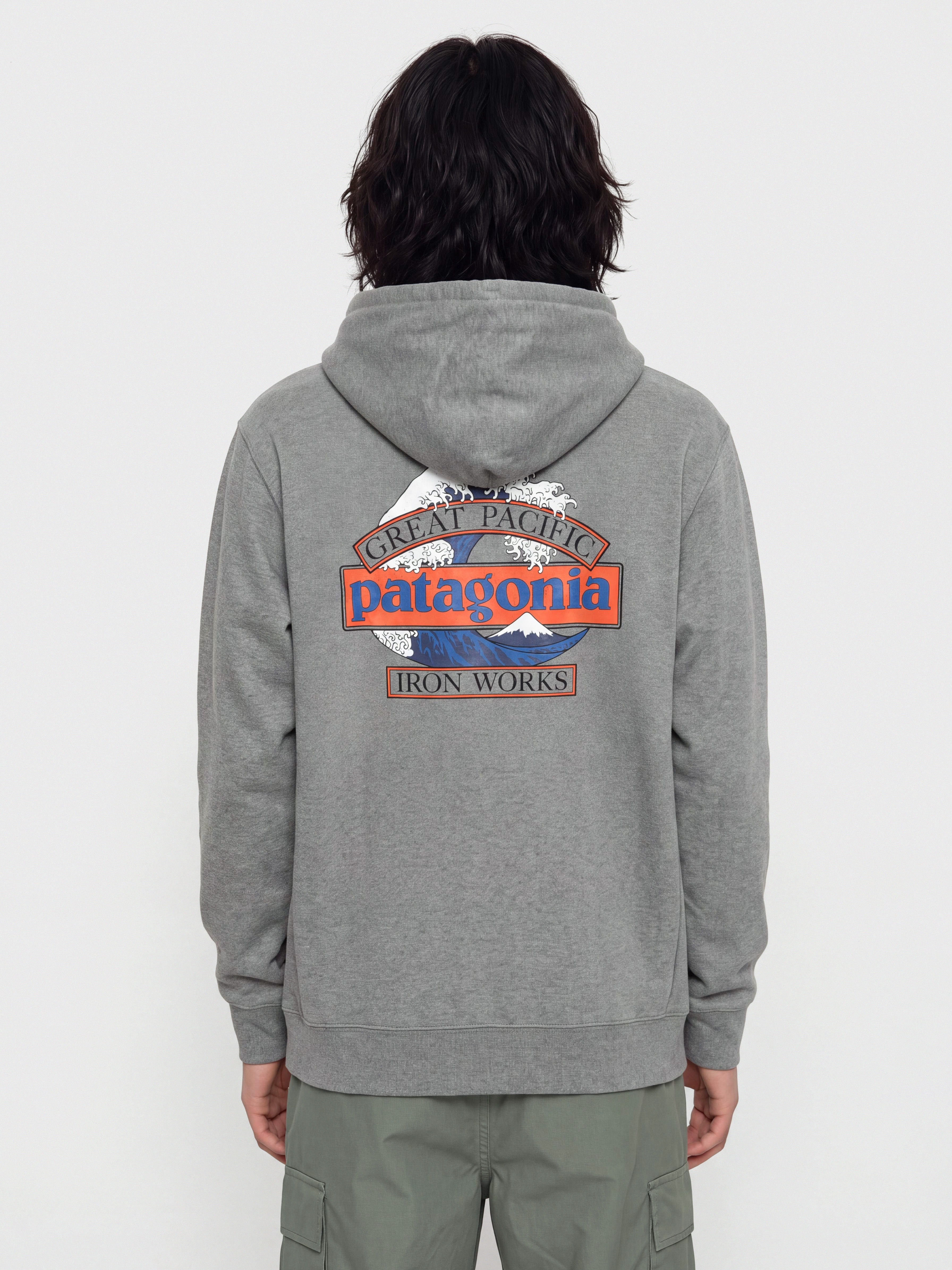 Mikina s kapucu00ed Patagonia Great Waves Uprisal HD (gravel heather)