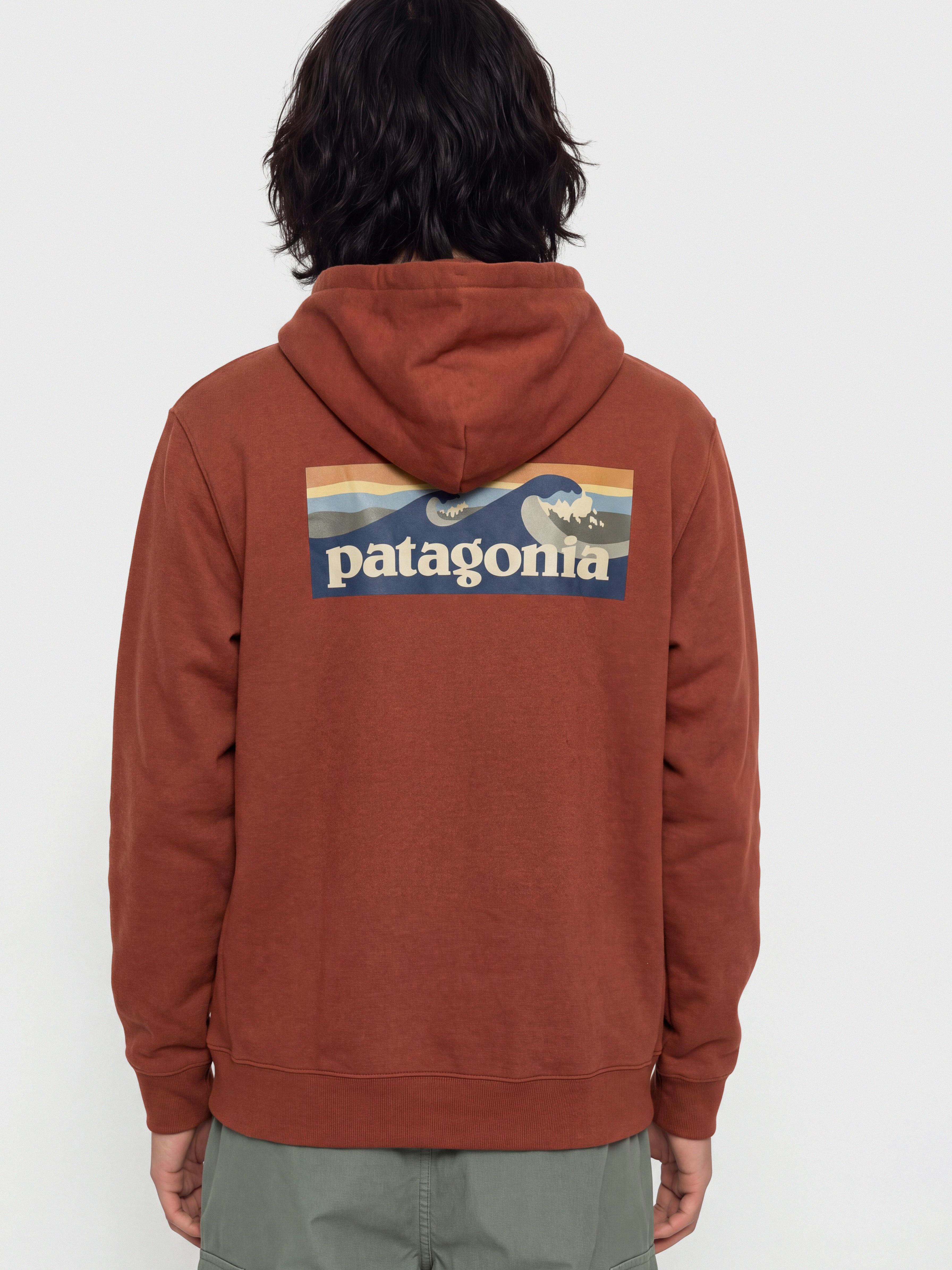 Mikina s kapucí Patagonia Boardshort Logo Uprisal HD (rusty red)