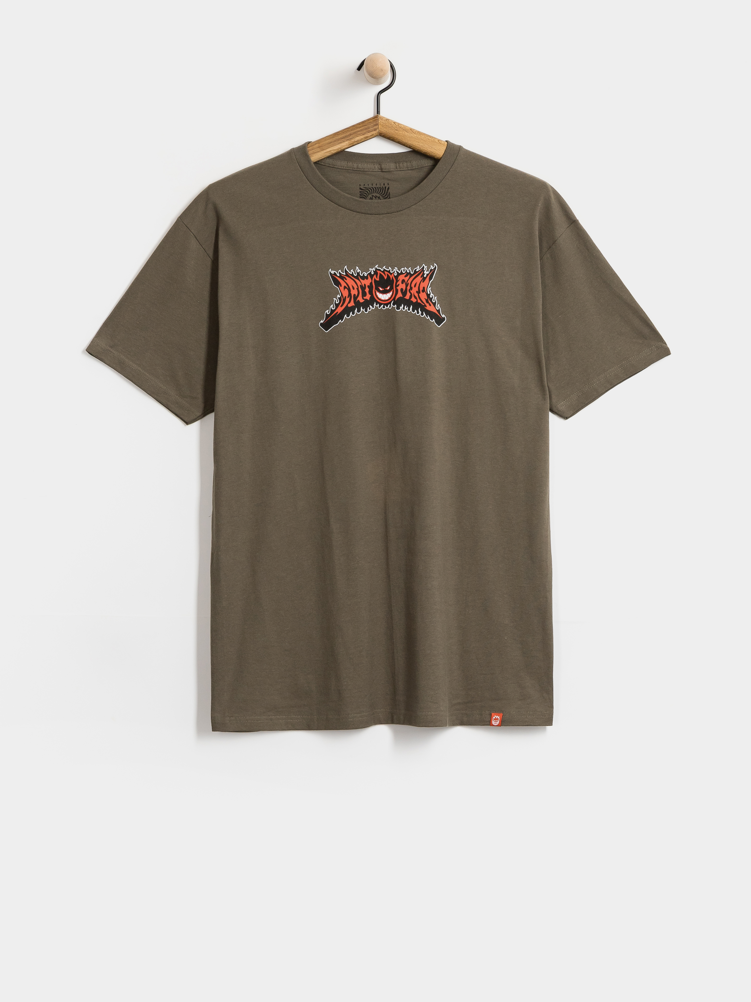 Tričko Spitfire Flame Out Bighead Fill (military green w/red black&white print)