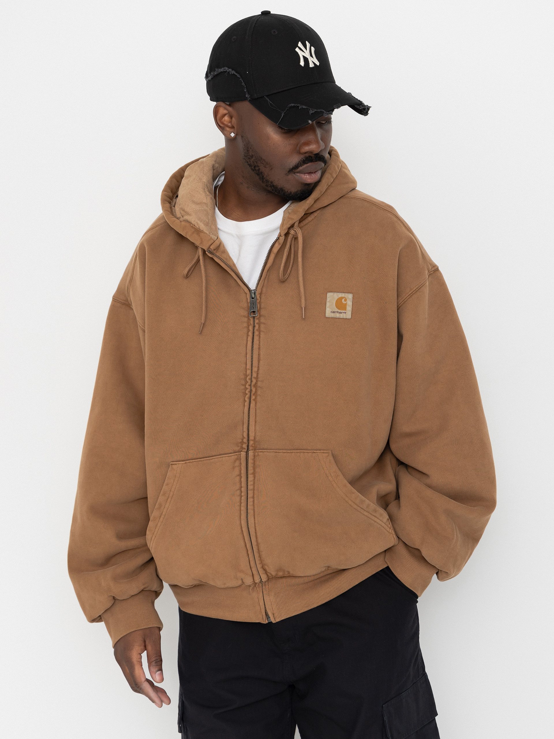 Mikina s kapucí Carhartt WIP Vista ZHD (wip h brown/garment dyed)