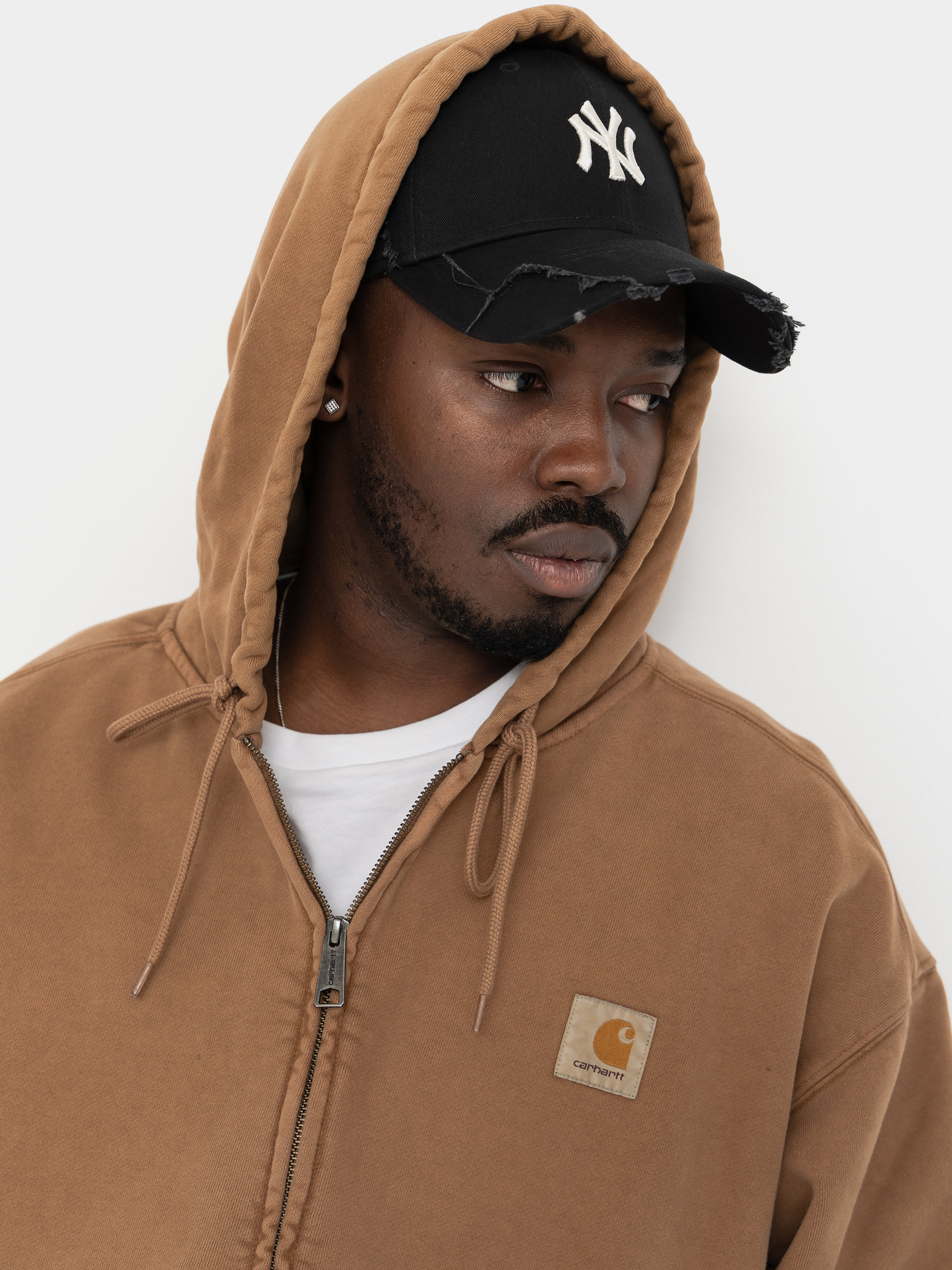 Mikina s kapucí Carhartt WIP Vista ZHD (wip h brown/garment dyed)