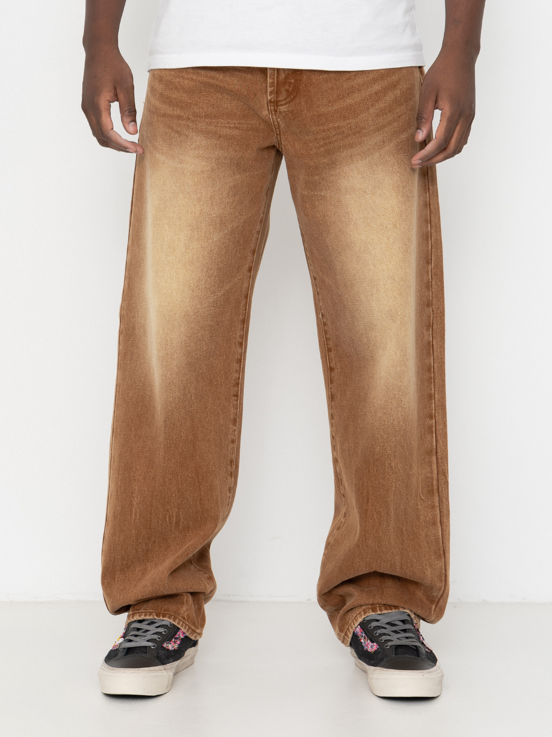 Kalhoty OBEY Boxcar Straight Denim (archive brown)