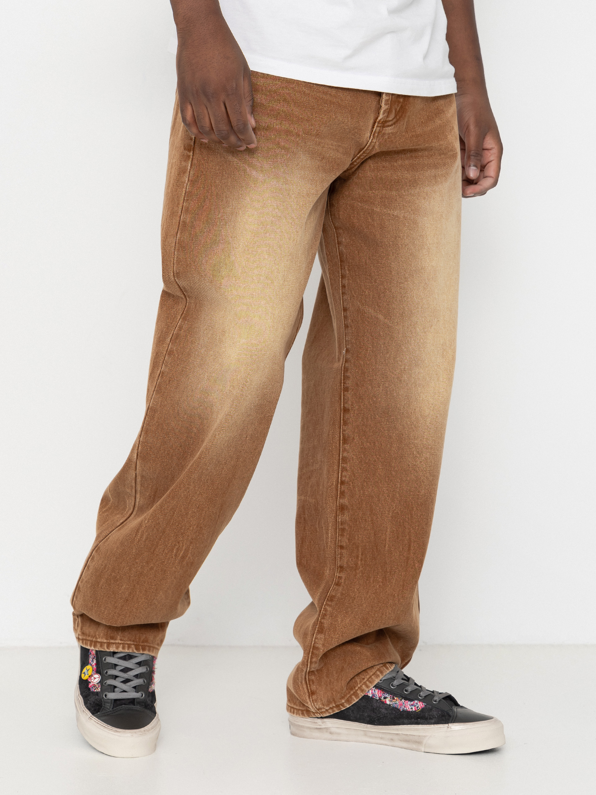 Kalhoty OBEY Boxcar Straight Denim (archive brown)