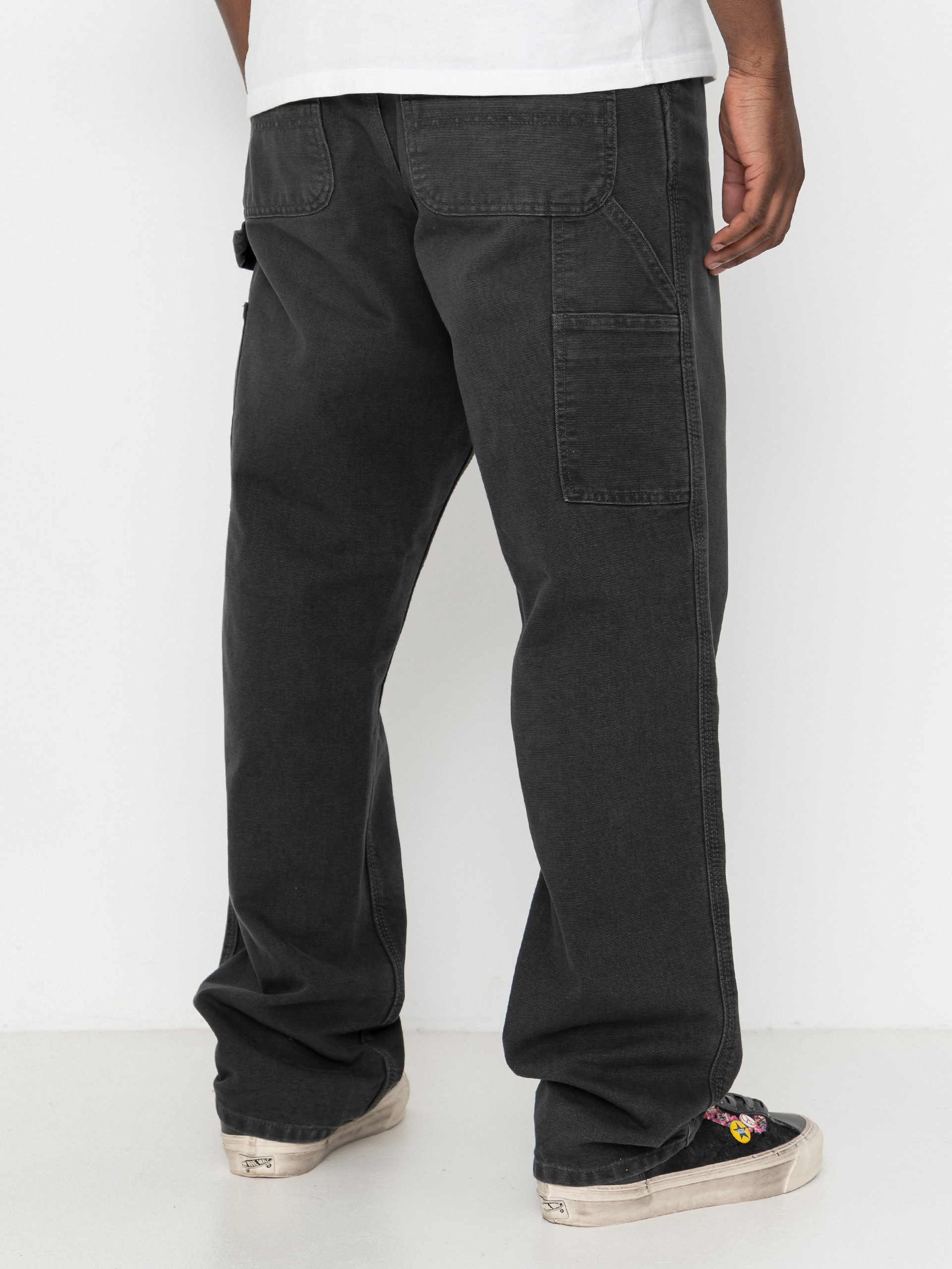 Kalhoty Carhartt WIP Single Knee (raven/stone canvas)