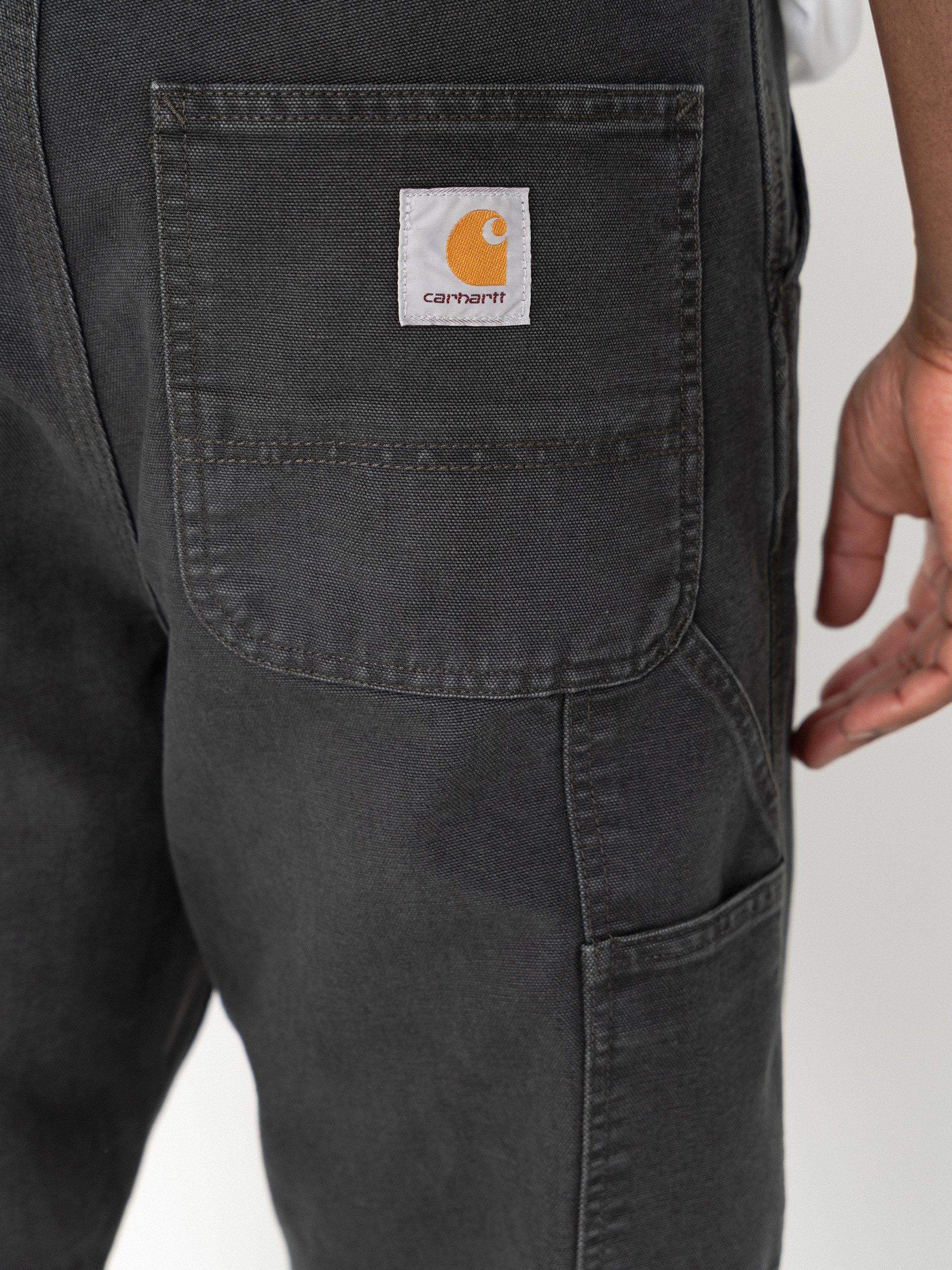 Kalhoty Carhartt WIP Single Knee (raven/stone canvas)