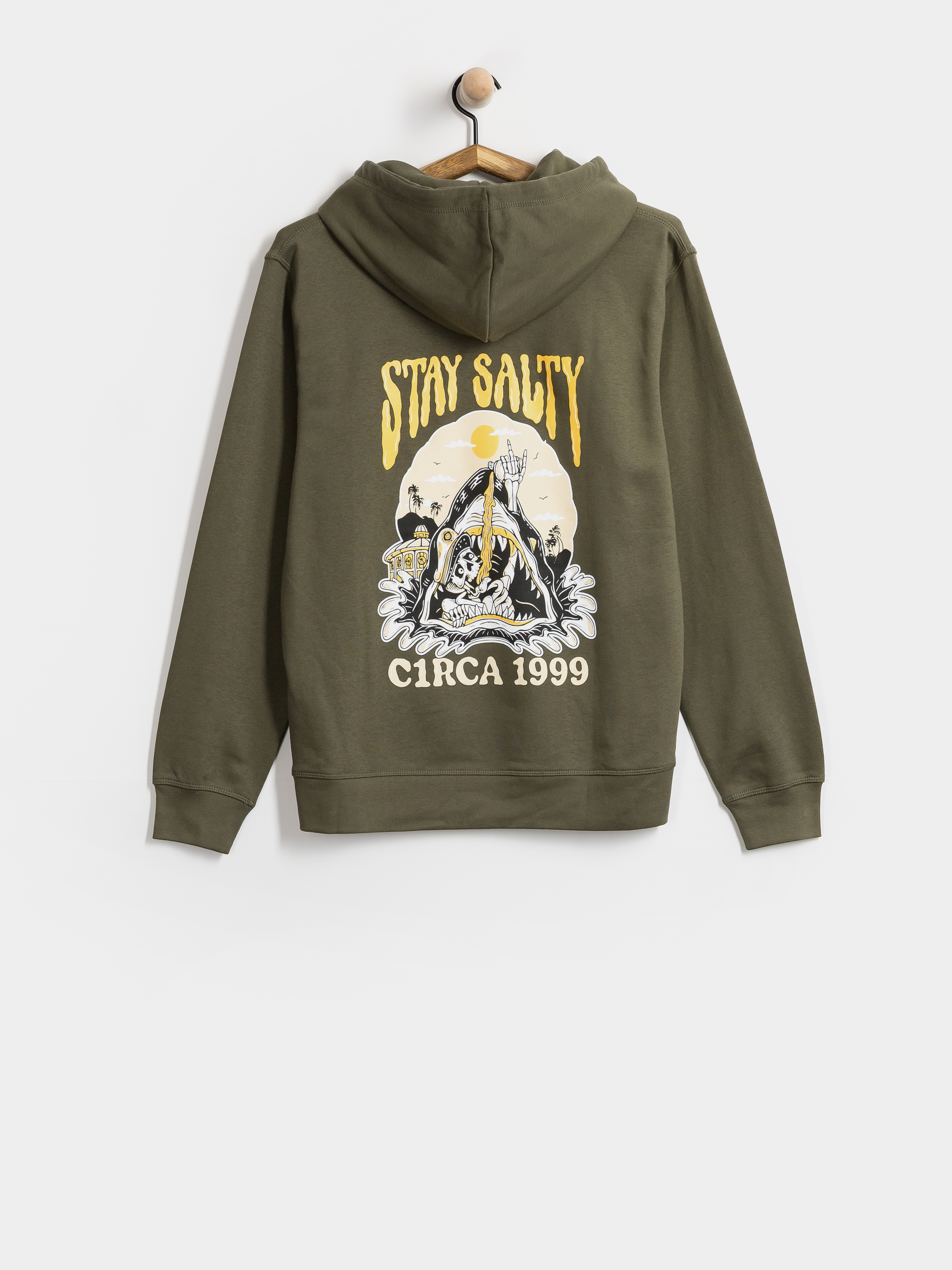 Mikina s kapucí Circa Stay Salty HD (khaki)