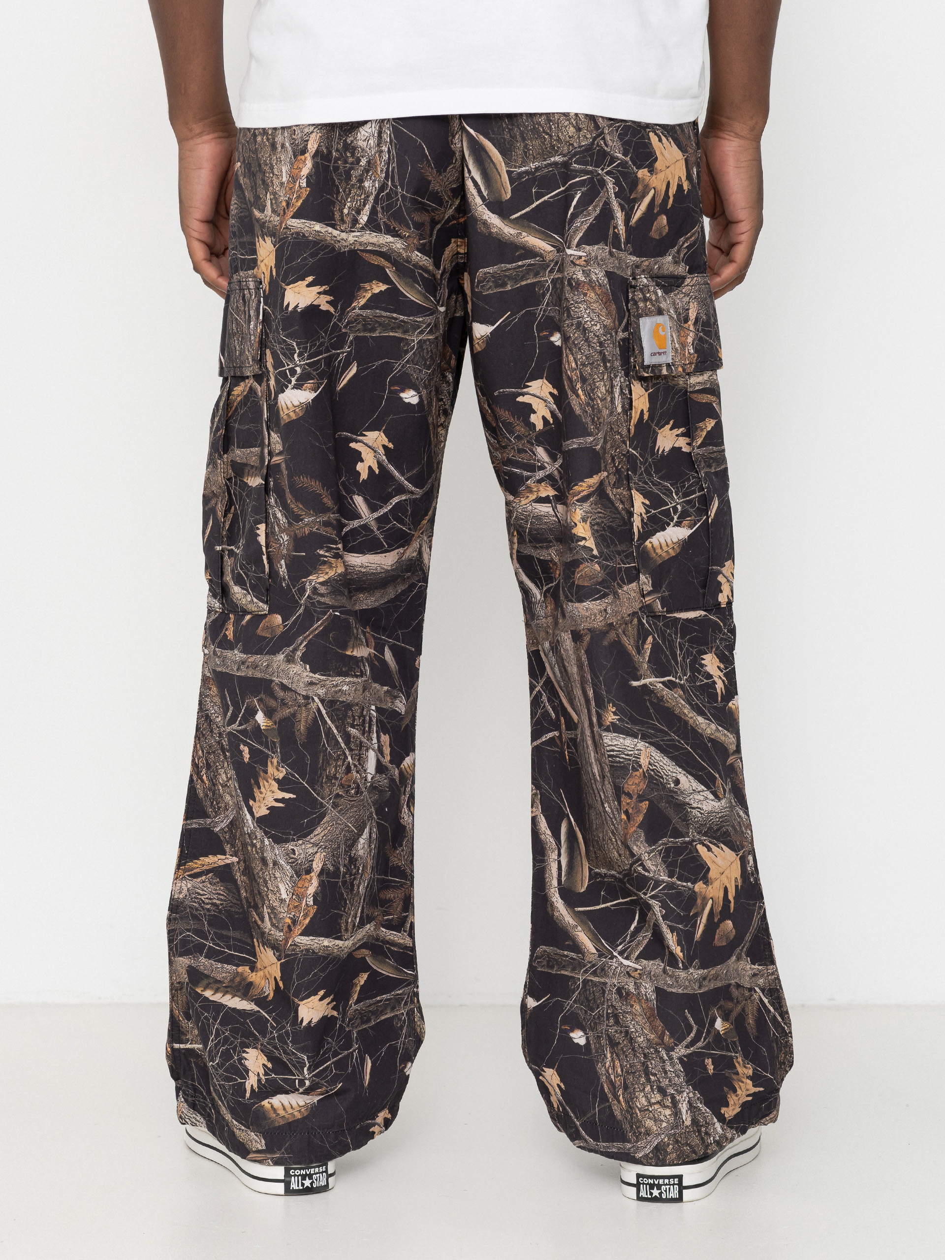 Kalhoty Carhartt WIP Osborn Cargo (camo feather tree black/rinsed)