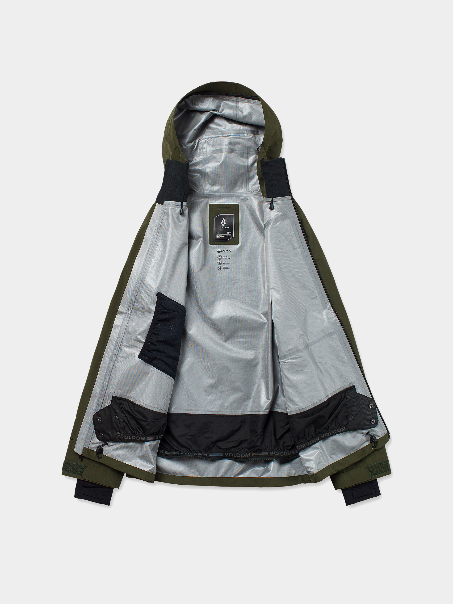 Pánská Snowboardová bunda Volcom Tester 3L Gore Tex (dark green)