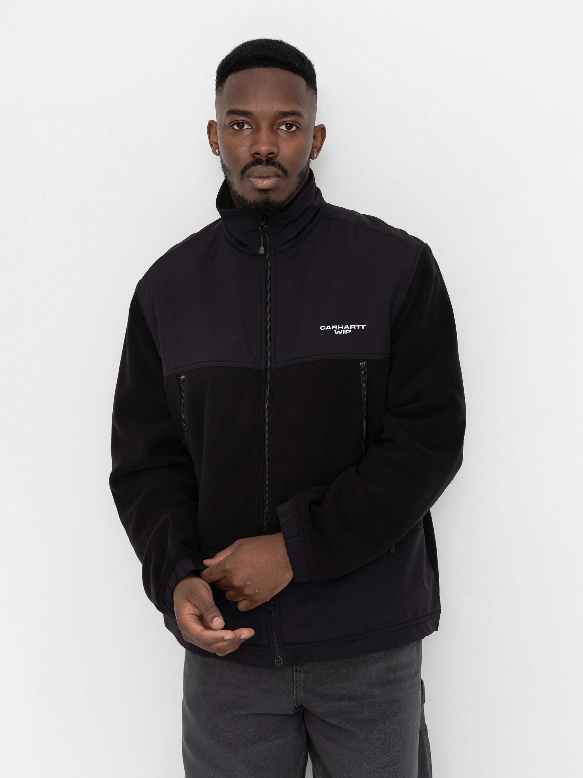 Fleecovu00e1 mikina Carhartt WIP Edmore (black/white)