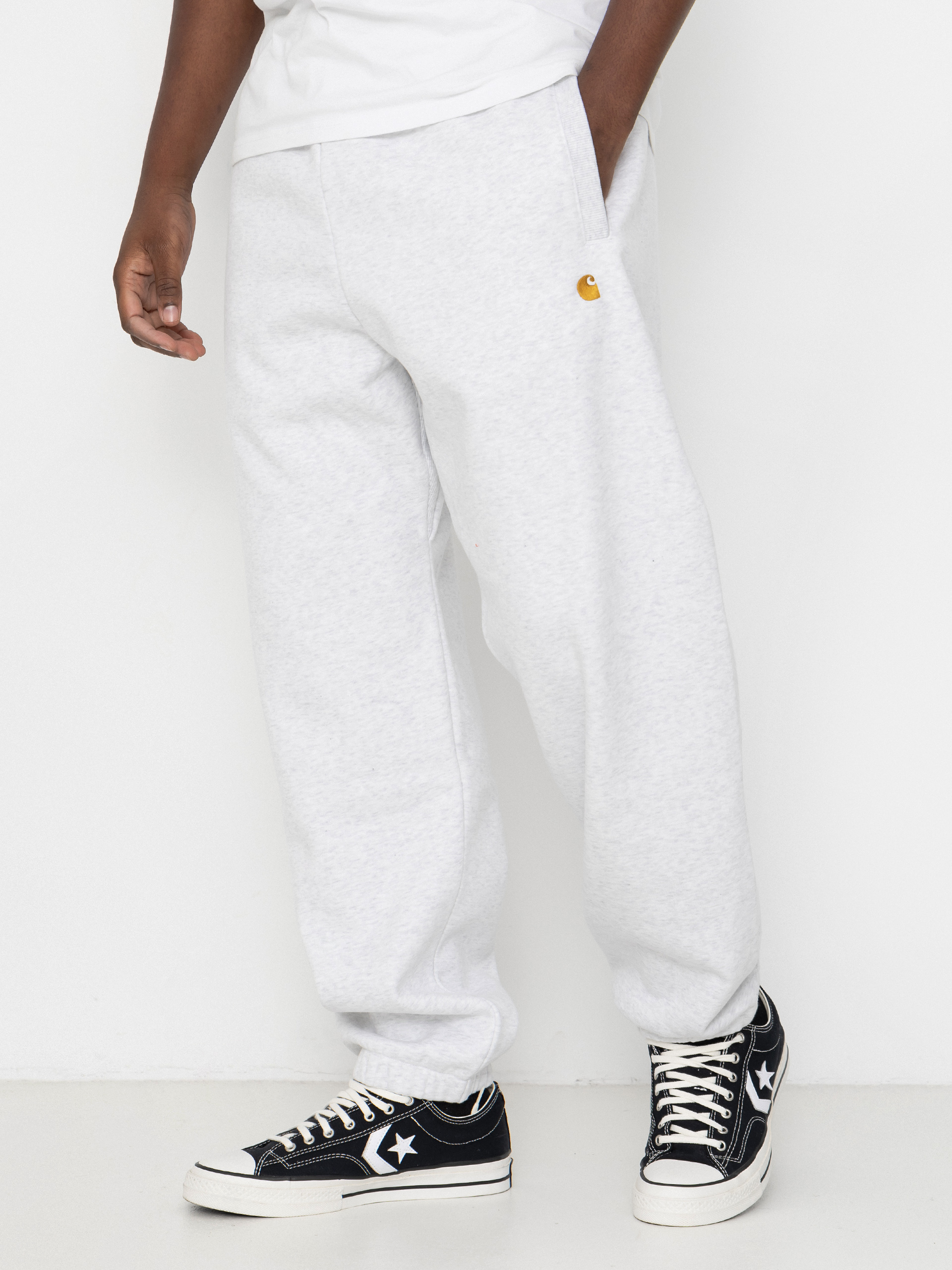 Kalhoty Carhartt WIP Chase (ash heather/gold)