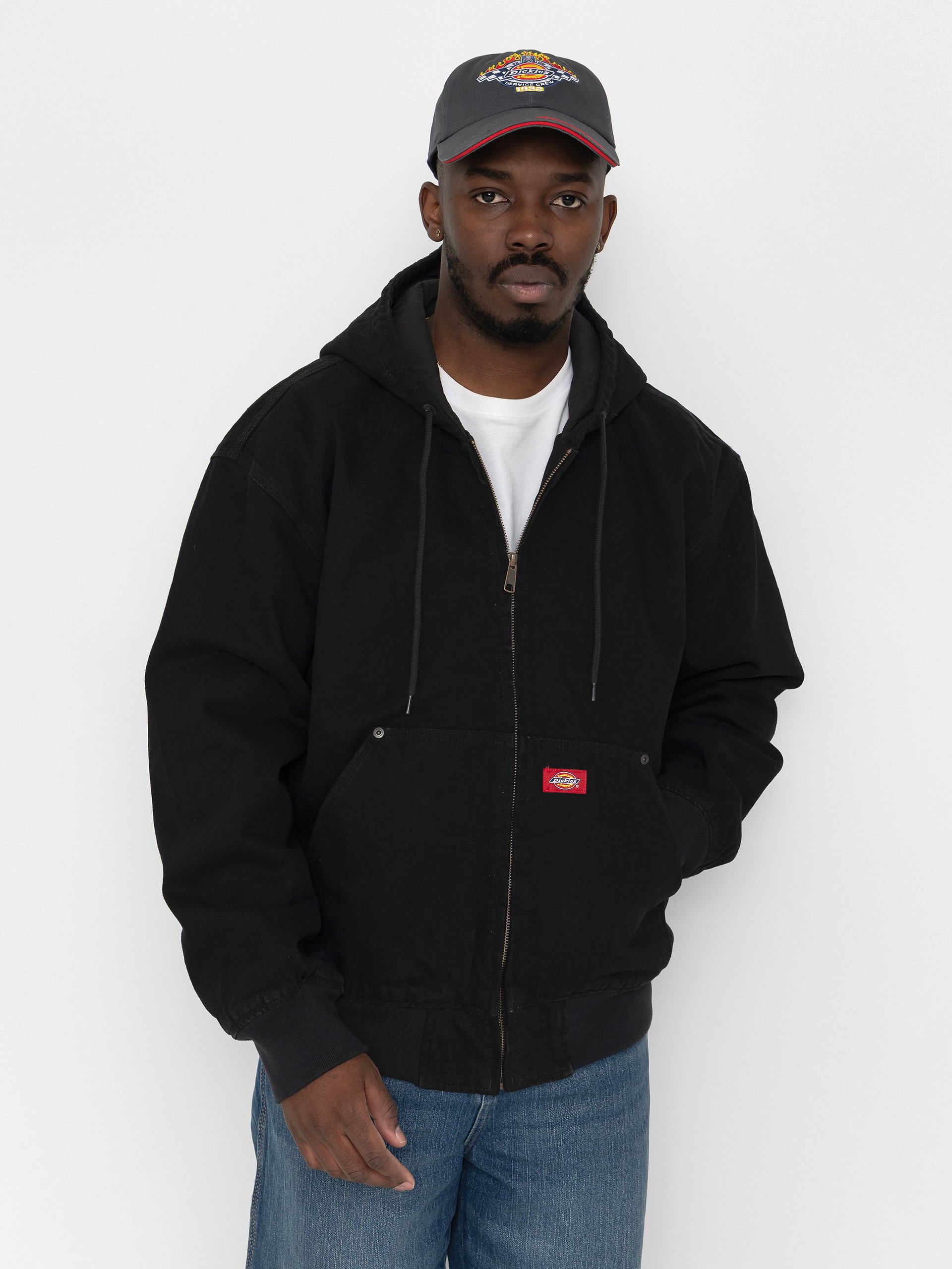 Bunda Dickies Hilham Lined Denim Hooded Bomber (black)